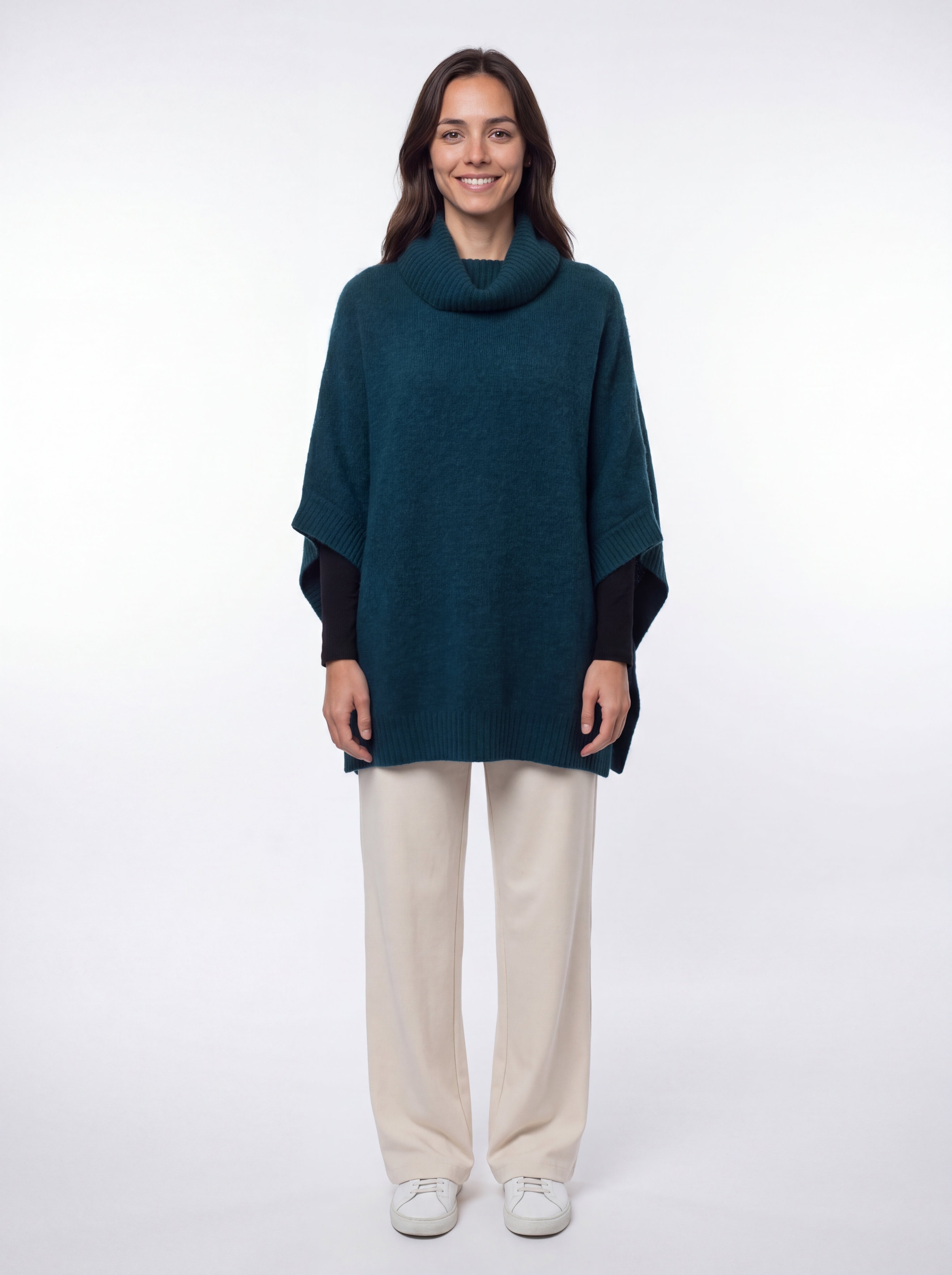 Possum Merino Cowl Neck Poncho - Tasman