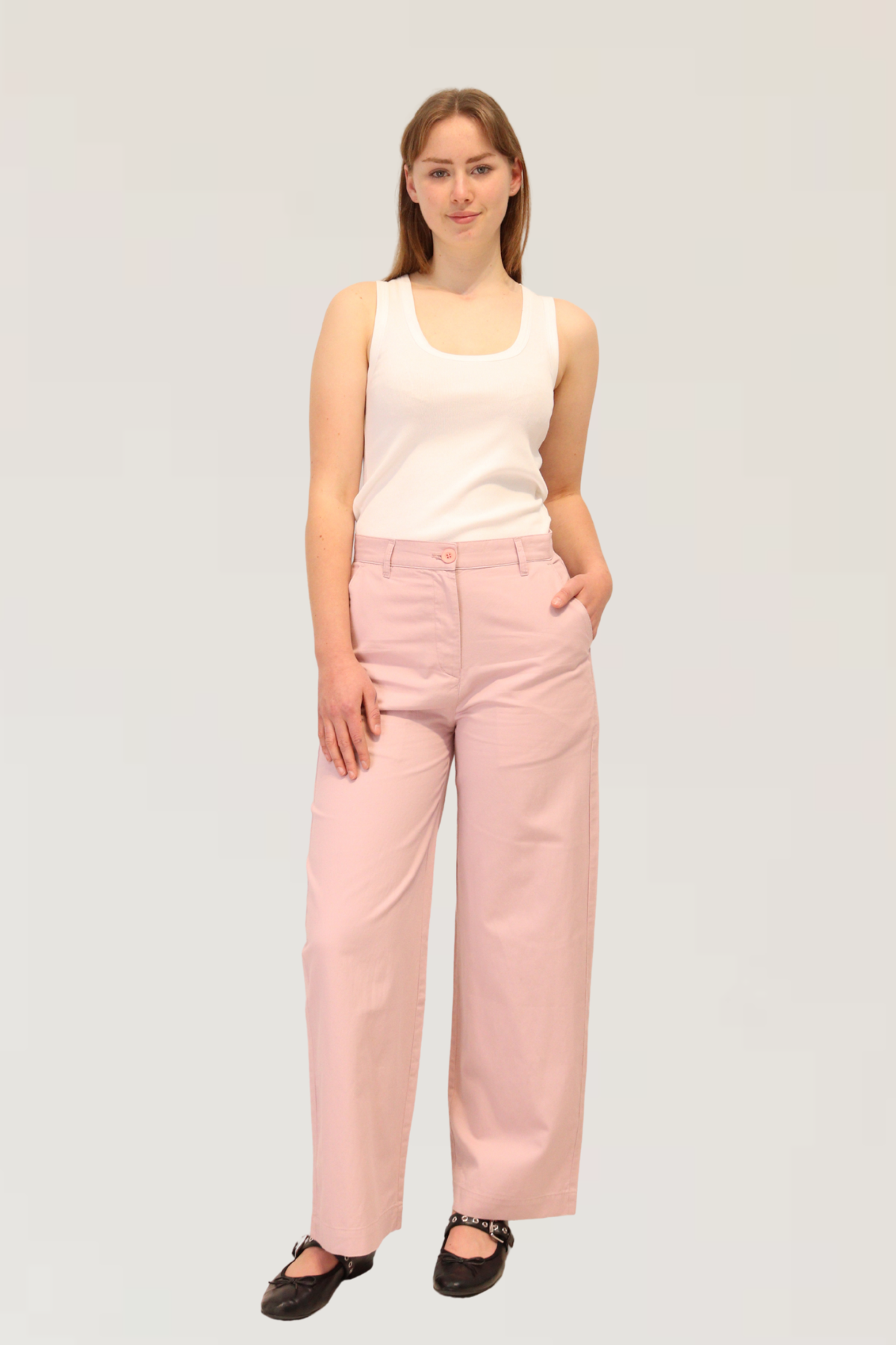 Dusty Pink High-Waisted Pants