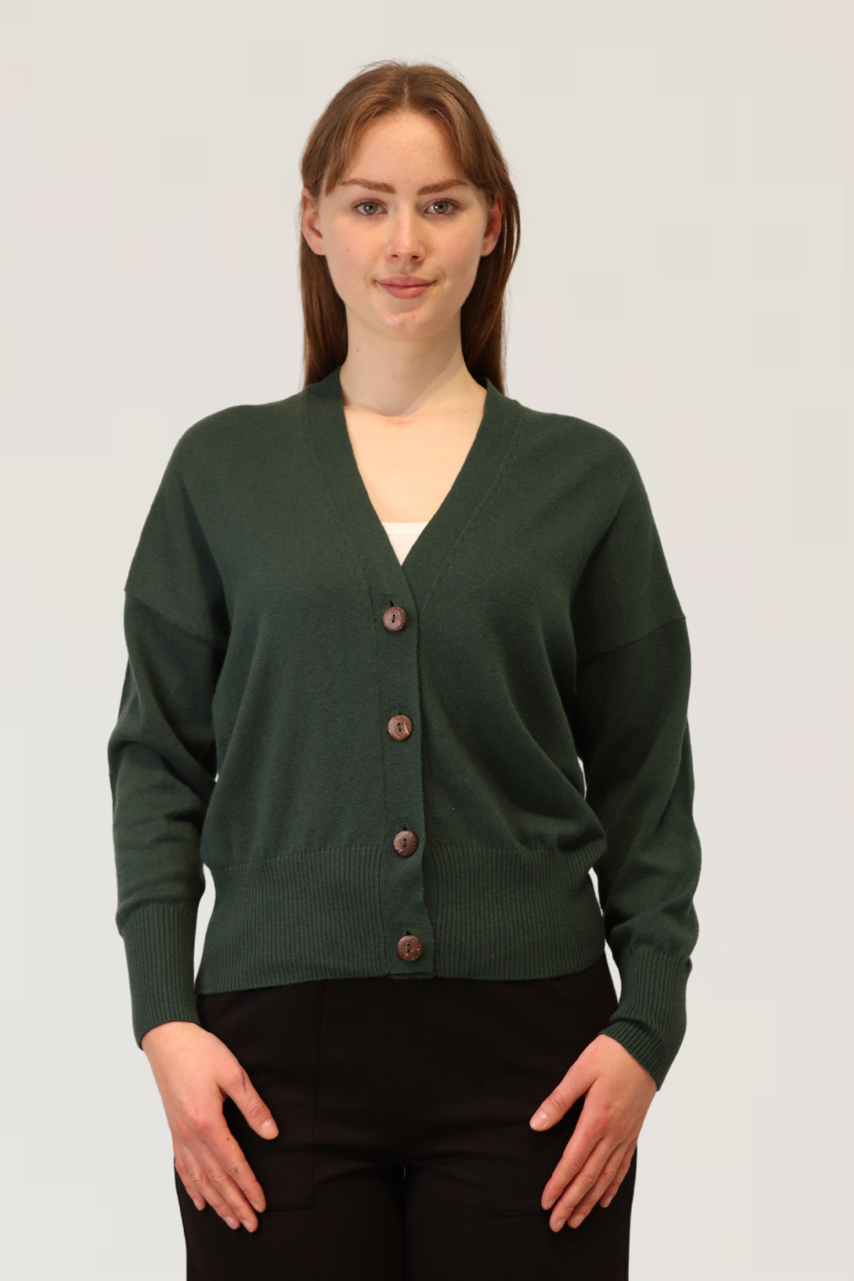 Cashmere & Cotton Relaxed Cardigan – Teal