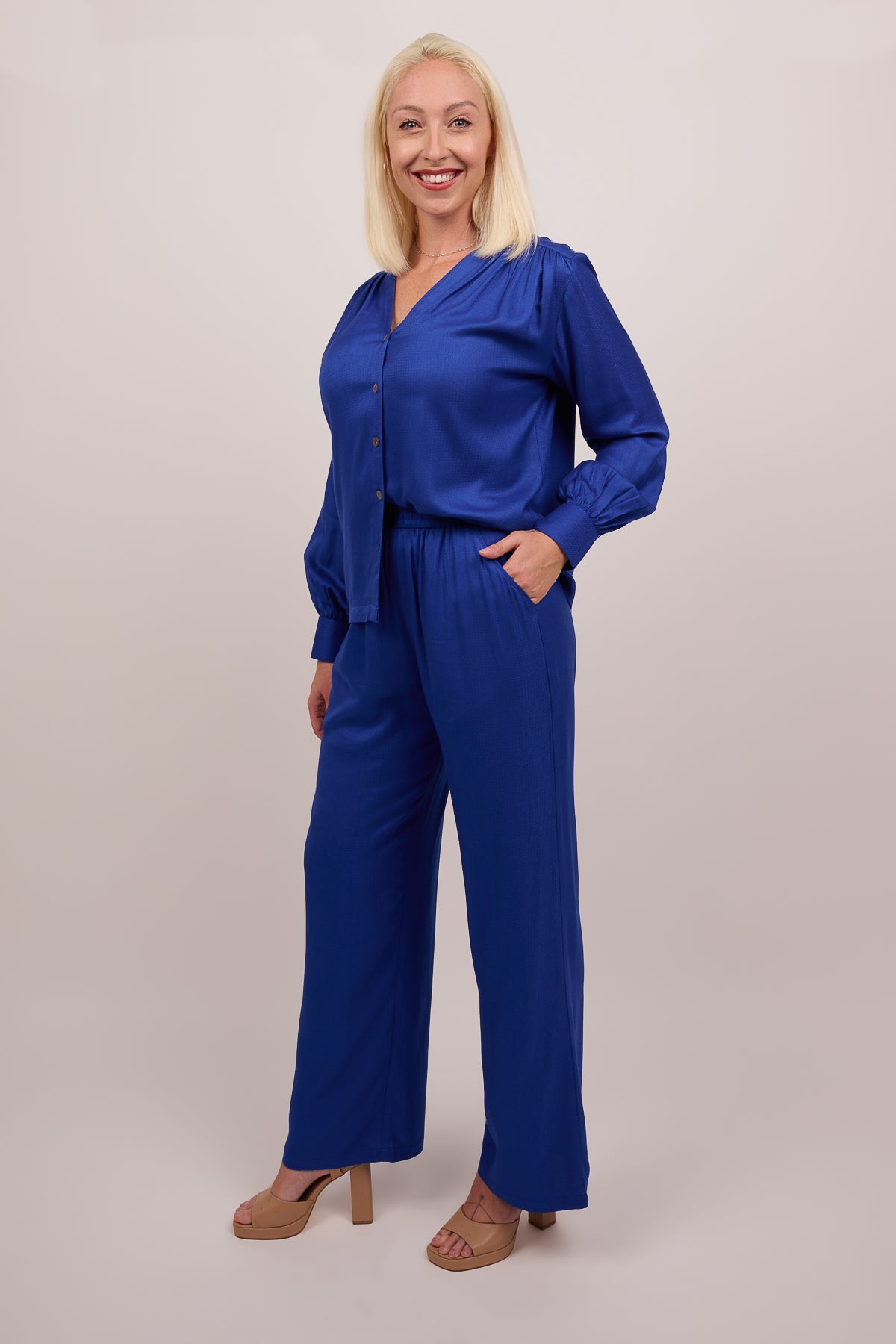 Elasticated pants - Cobalt