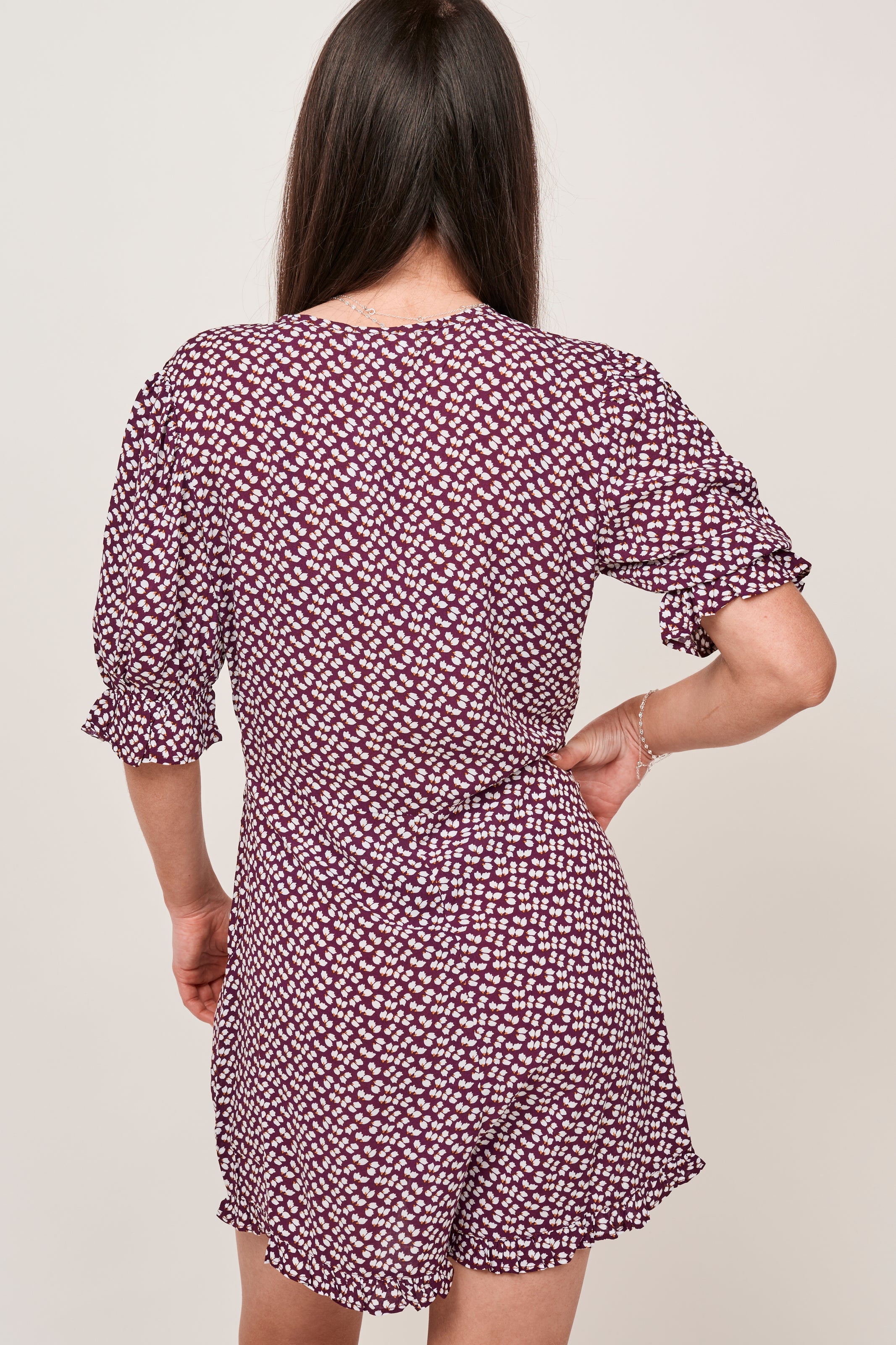 Burgundy Floral Romper