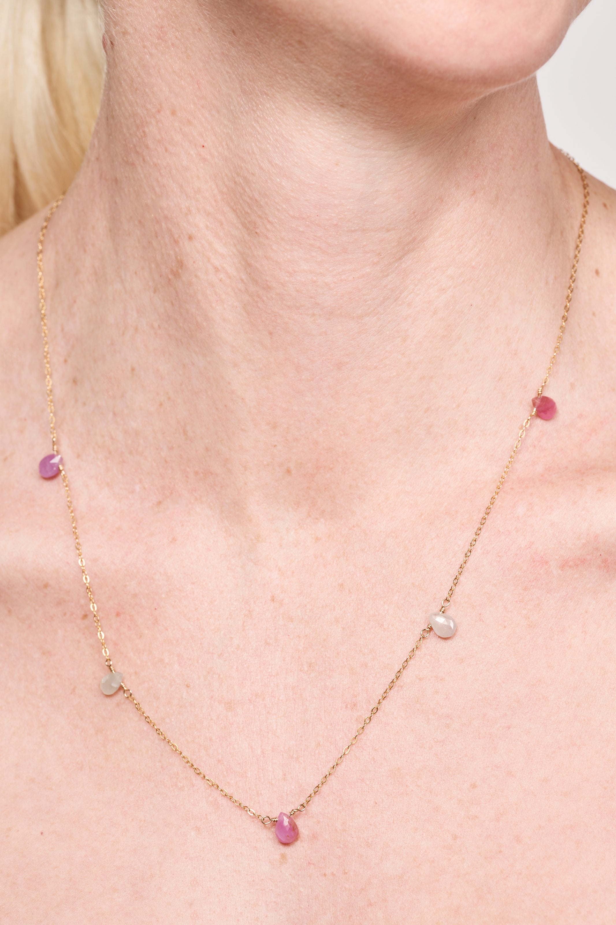 Mixed colour sapphire necklace
