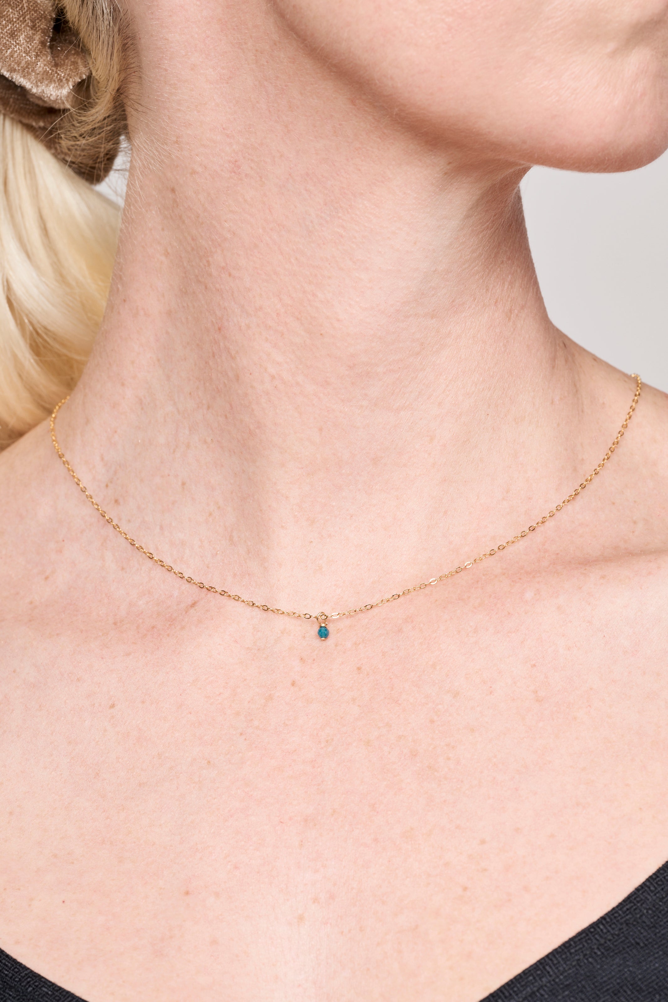 Mini Blue Apatite Necklace