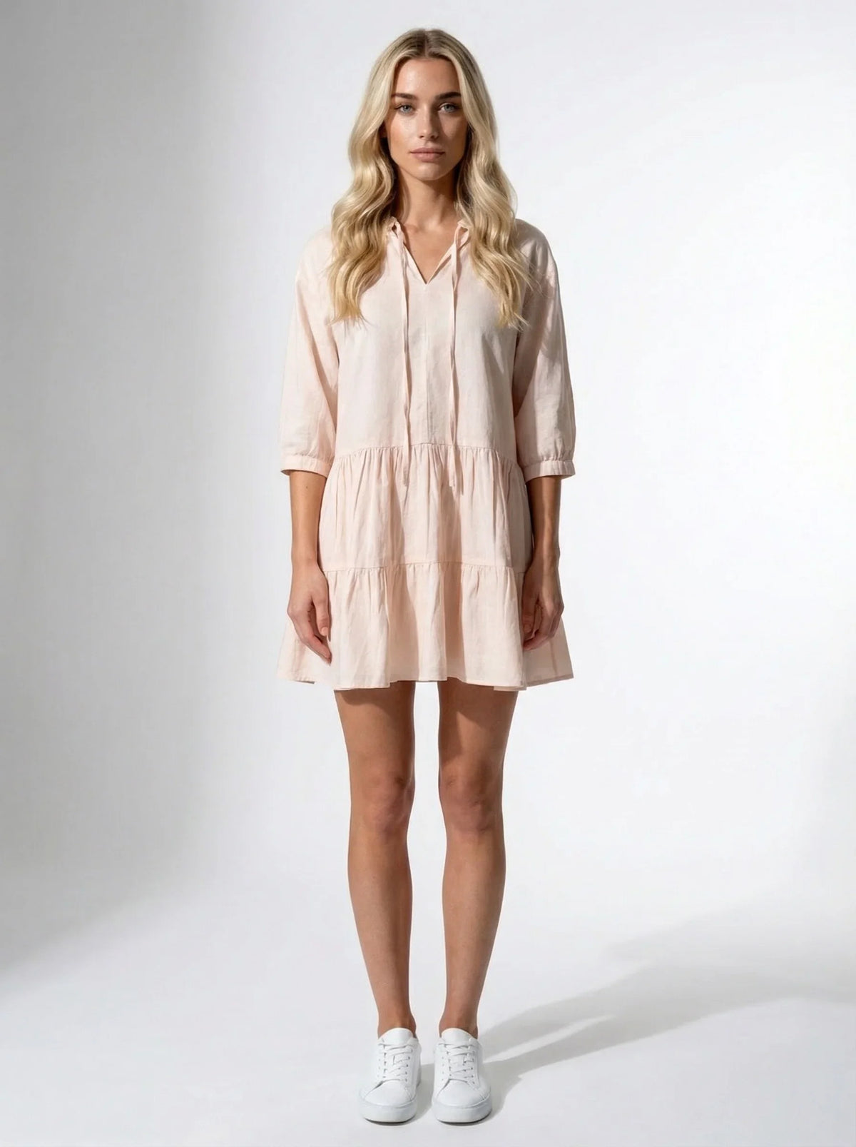 Petal Whisper Linen Cotton Dress