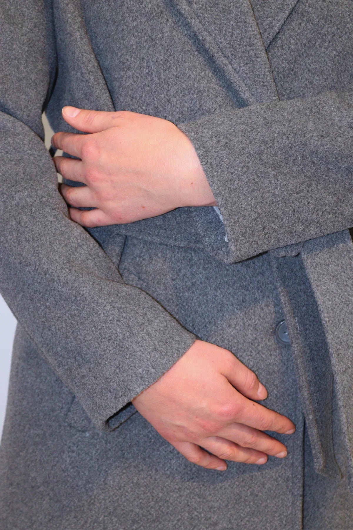 Tie-Belt Wool Long Coat