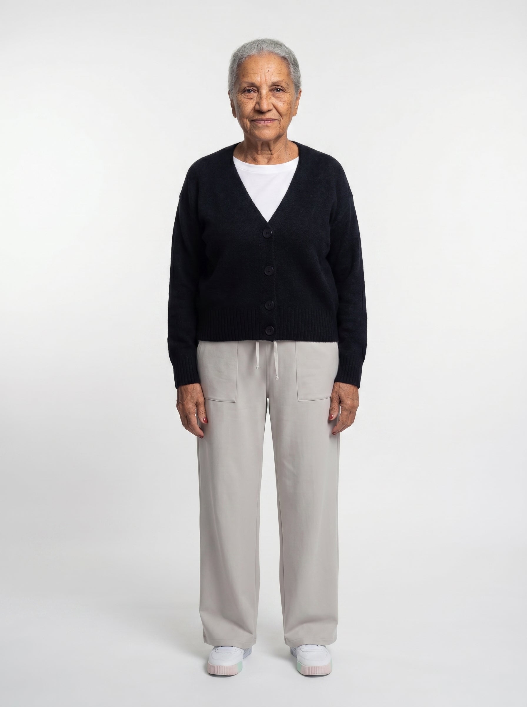 V-Neck Cardigan - Natural