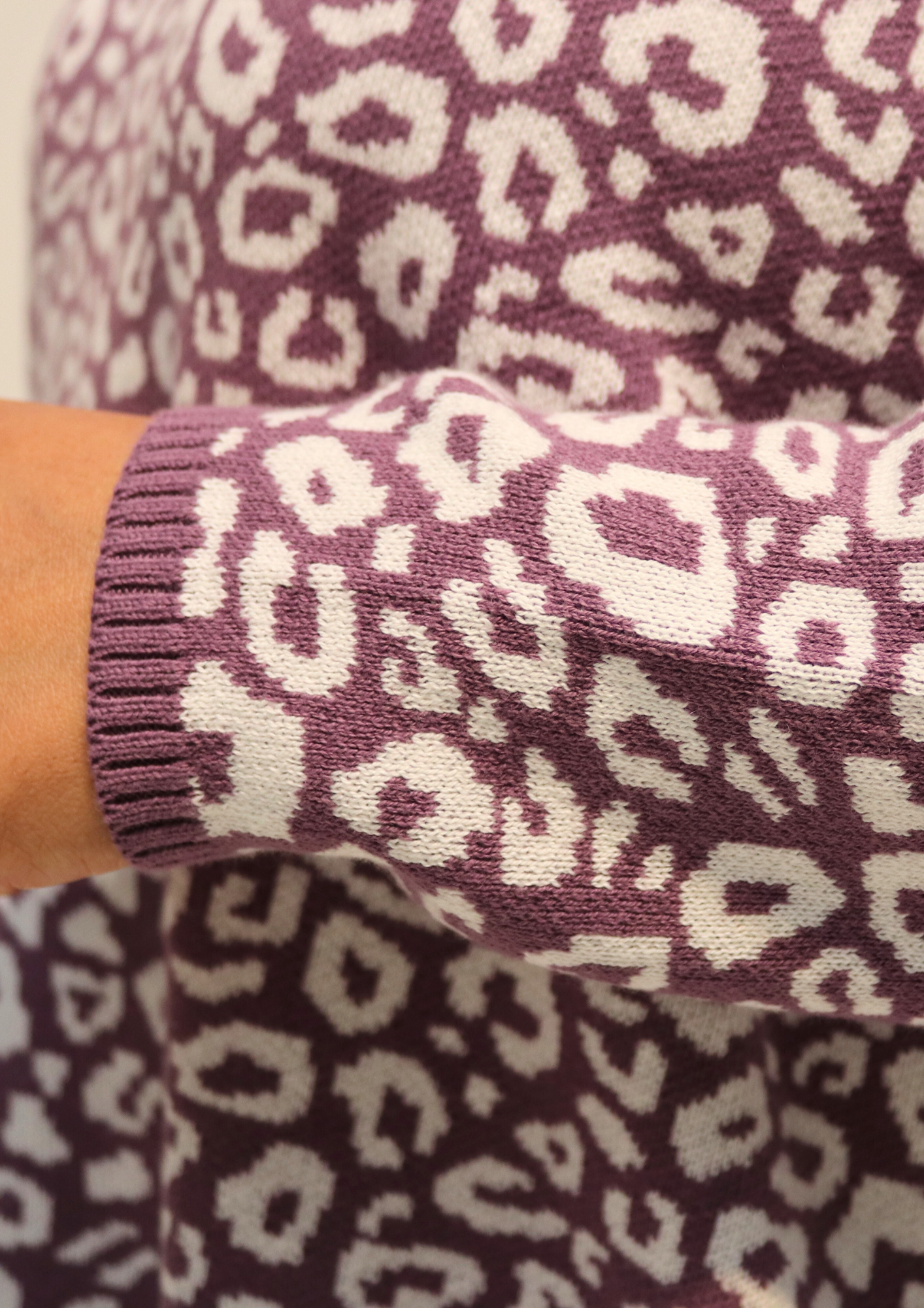 Cotton Jacquard Sweater - Mauve