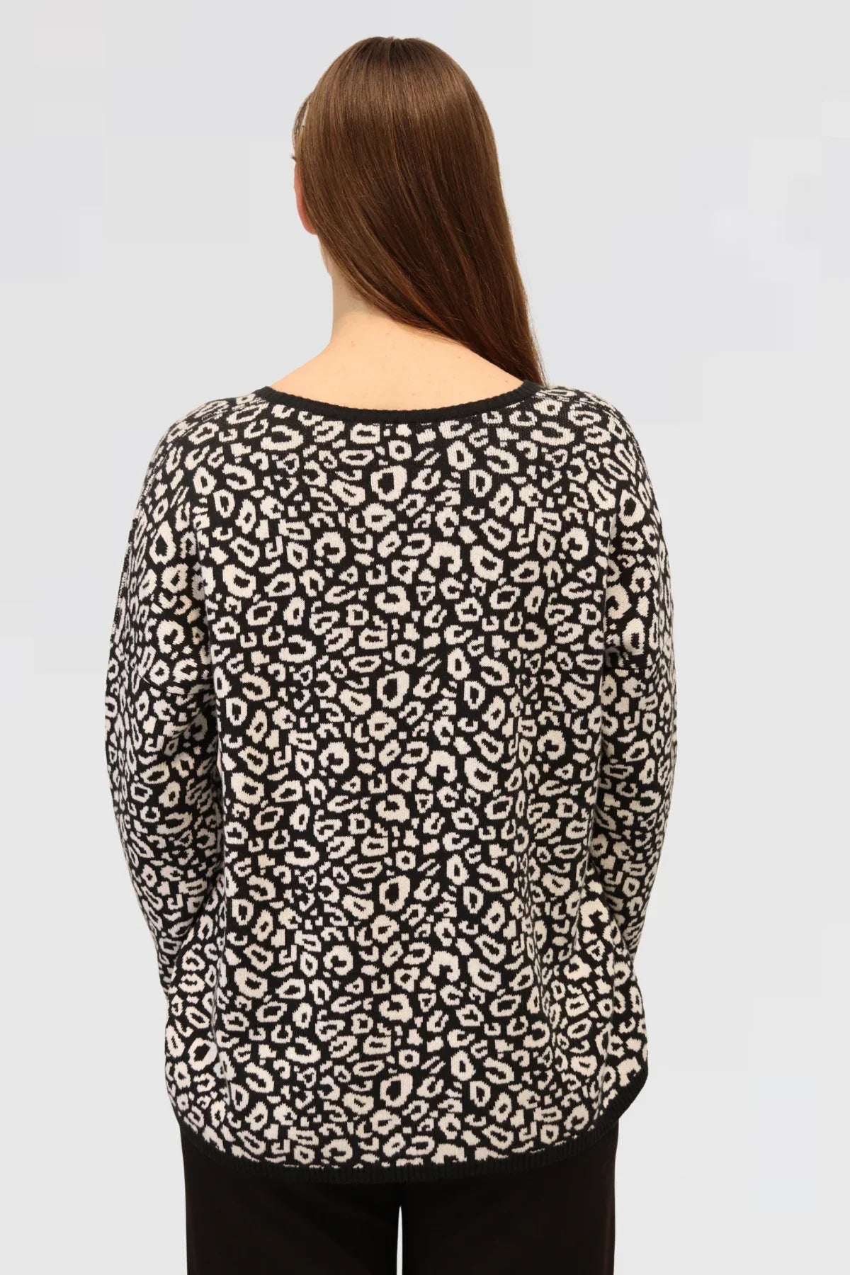 Cotton Jacquard Sweater - Black