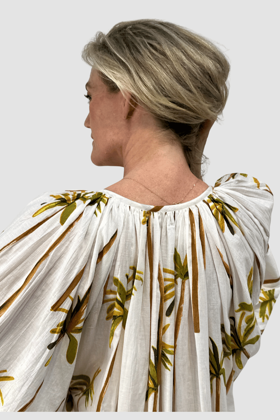 Golden Oasis Palm Dress
