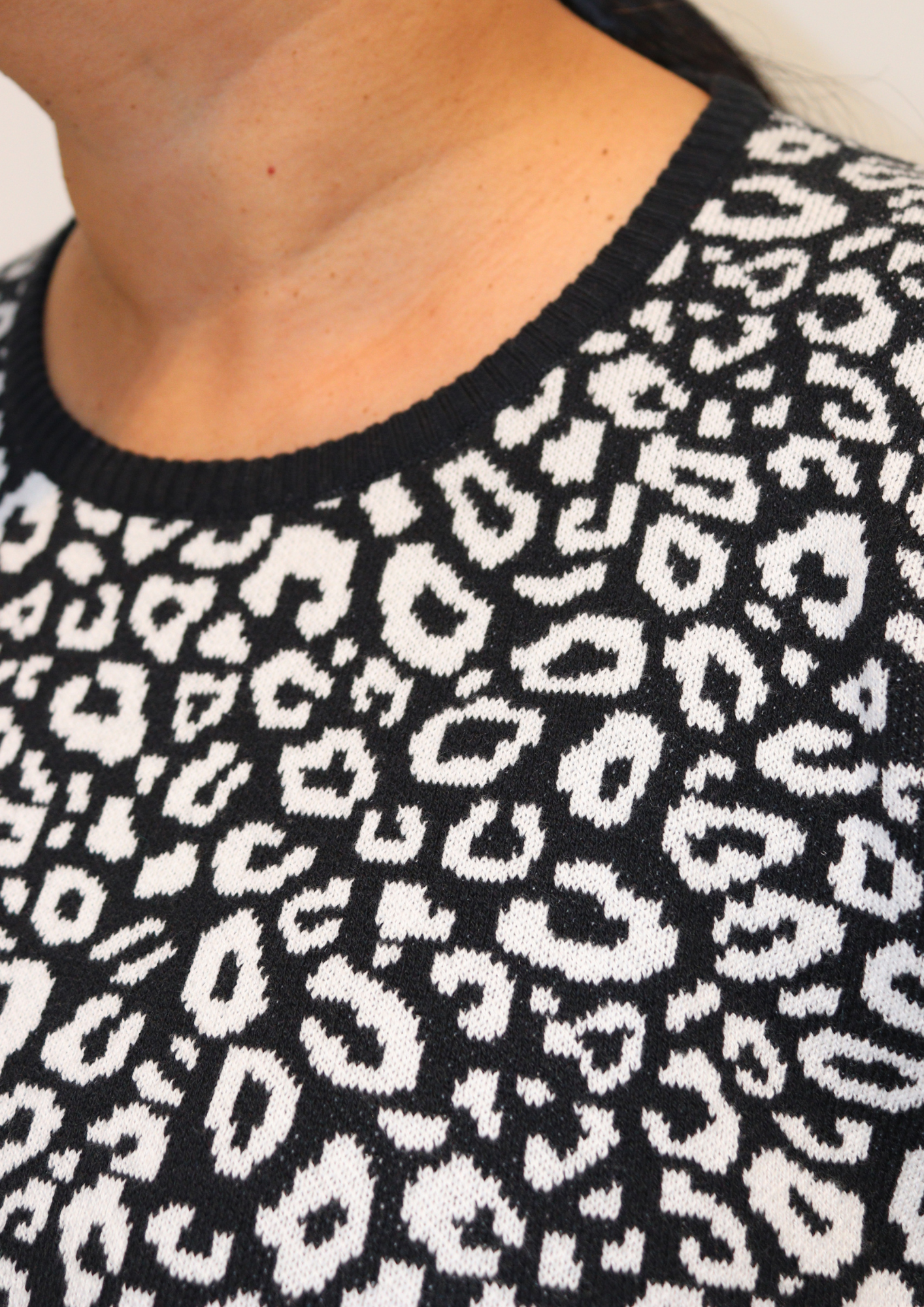 Cotton Jacquard Sweater - Black