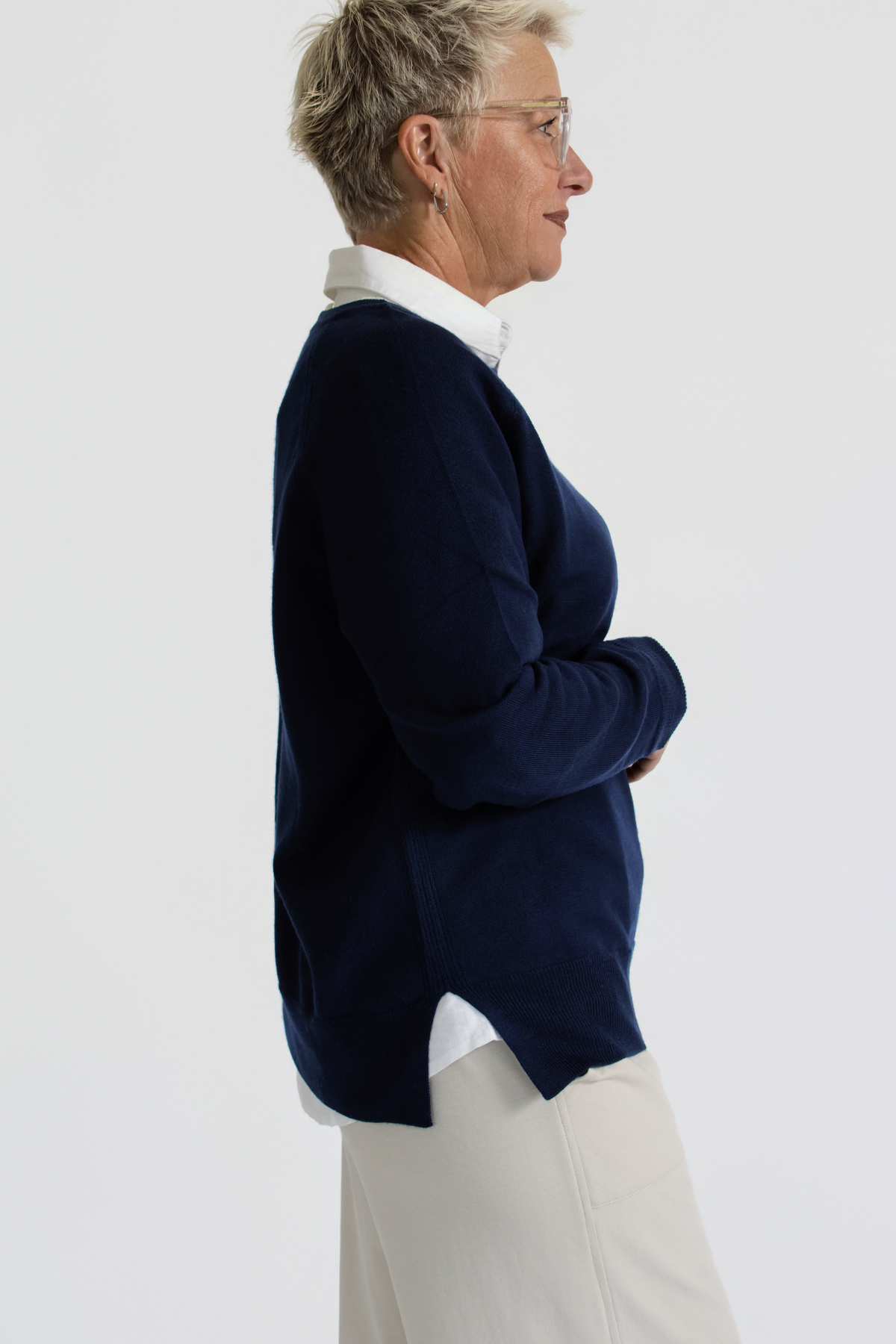 Merino Cable Knit Jumper - Ink