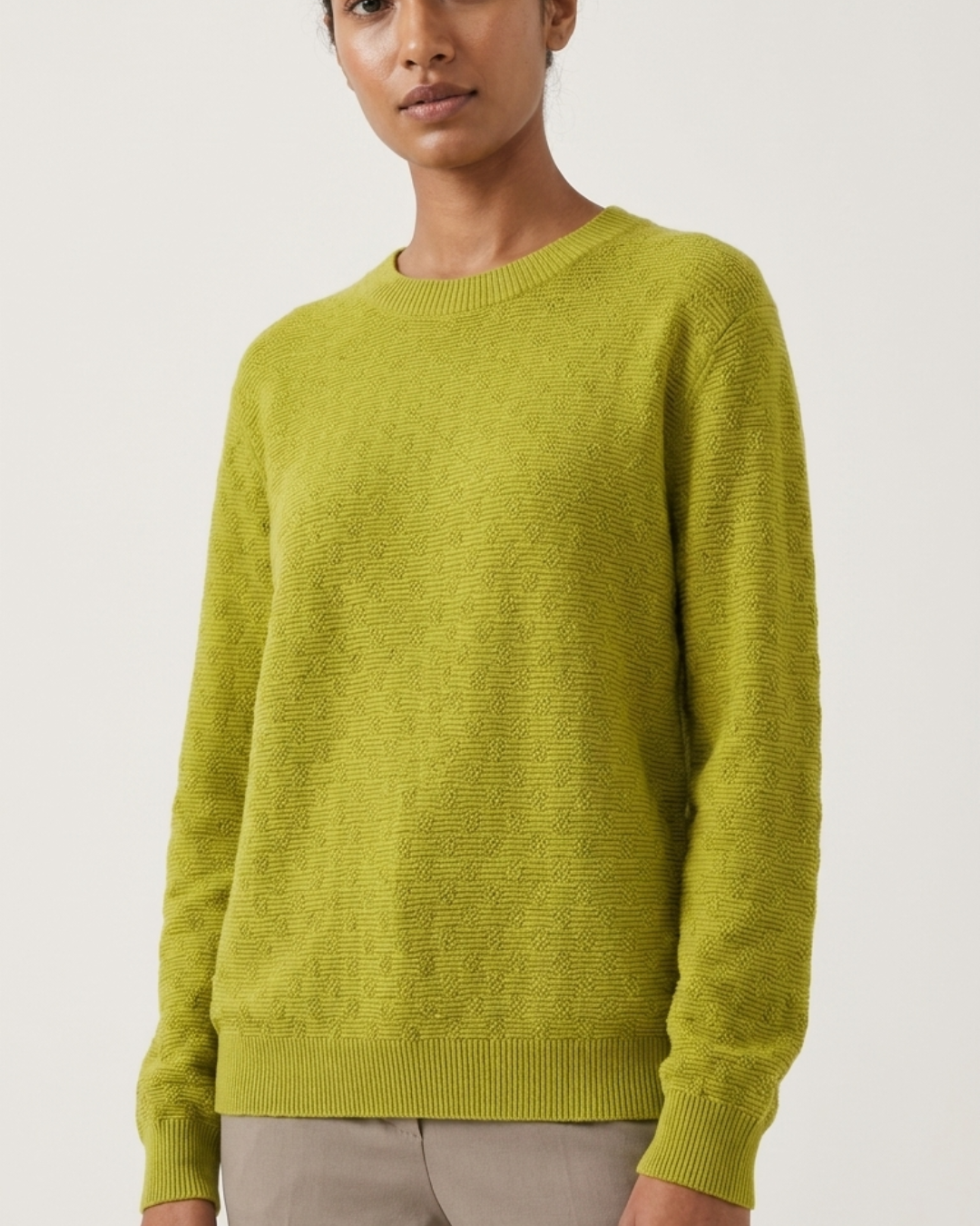 Denim Blue Textured Cotton Knit