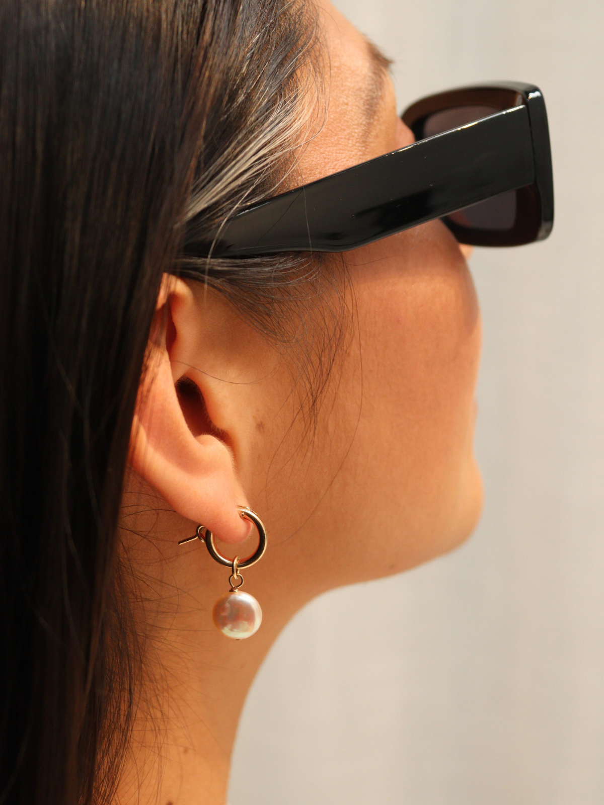 Golden Coin Pearl Hoops