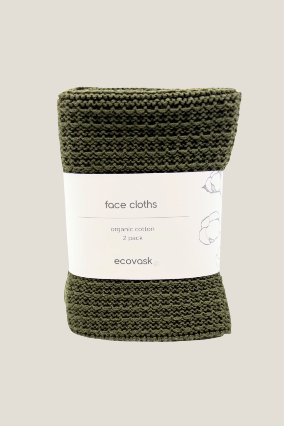 Face Cloth 2-Pack - Olive