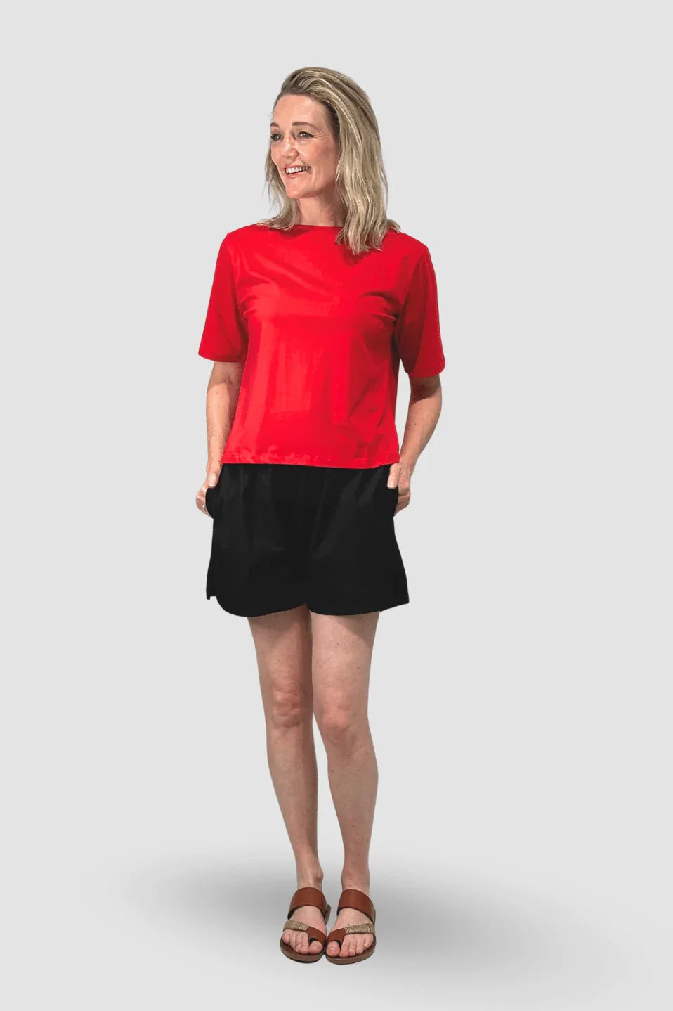 Organic Flex Crew Tee - Lava Red — view 4 of 4