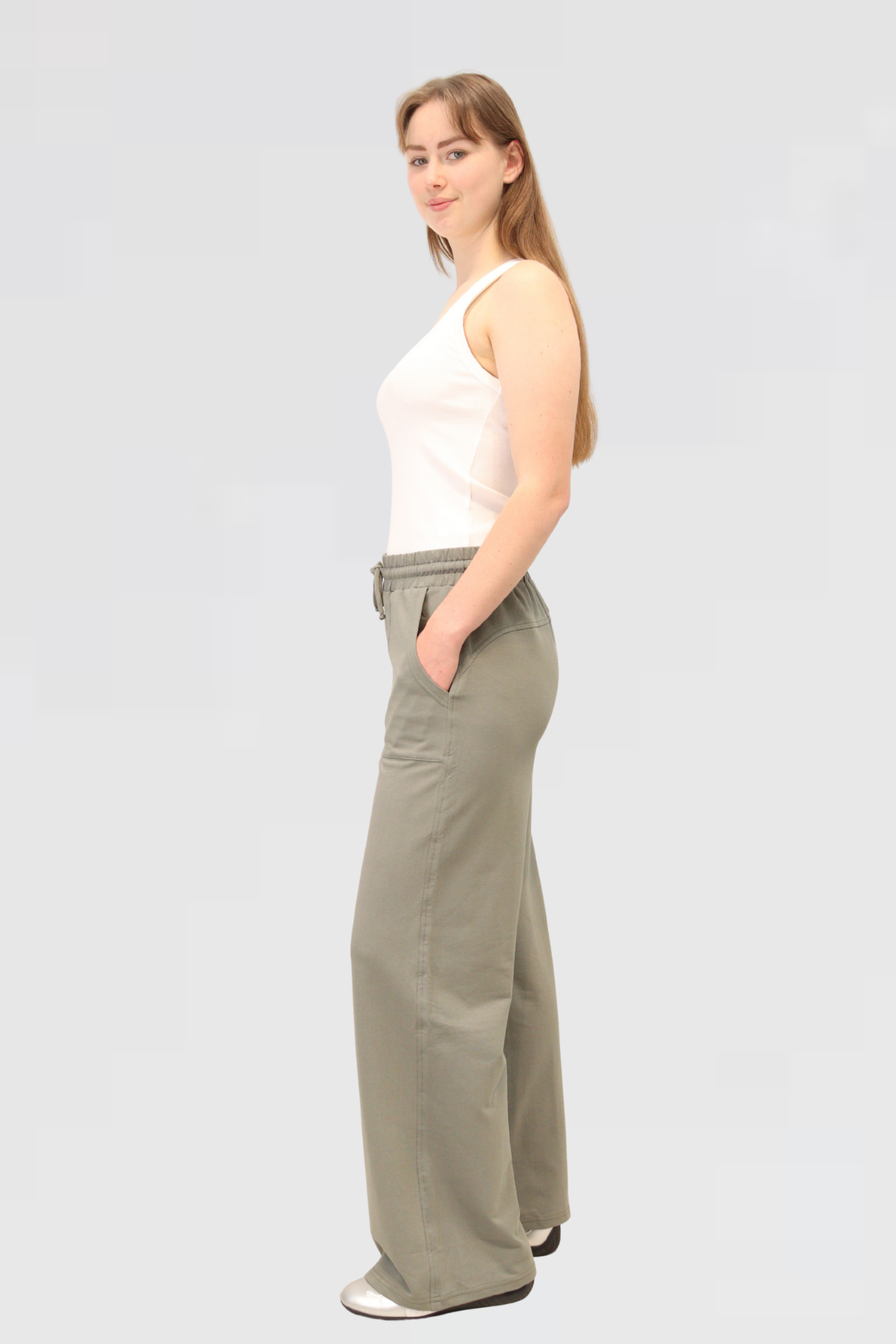 Organic Black Wide-Leg Pants