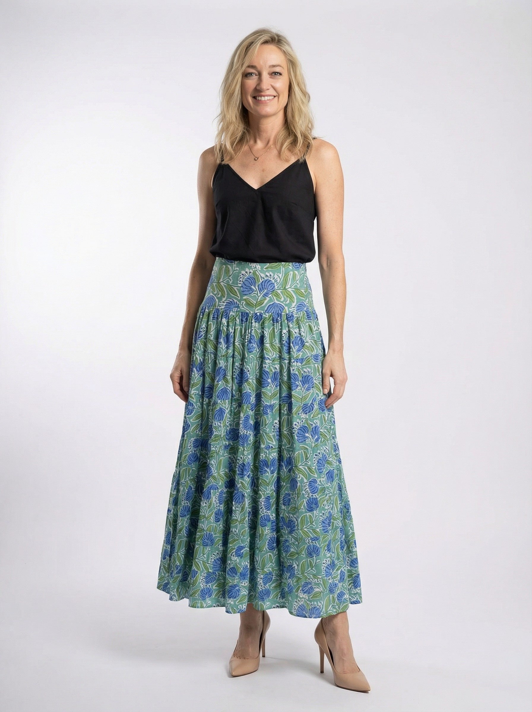 Azure Garden Maxi Skirt