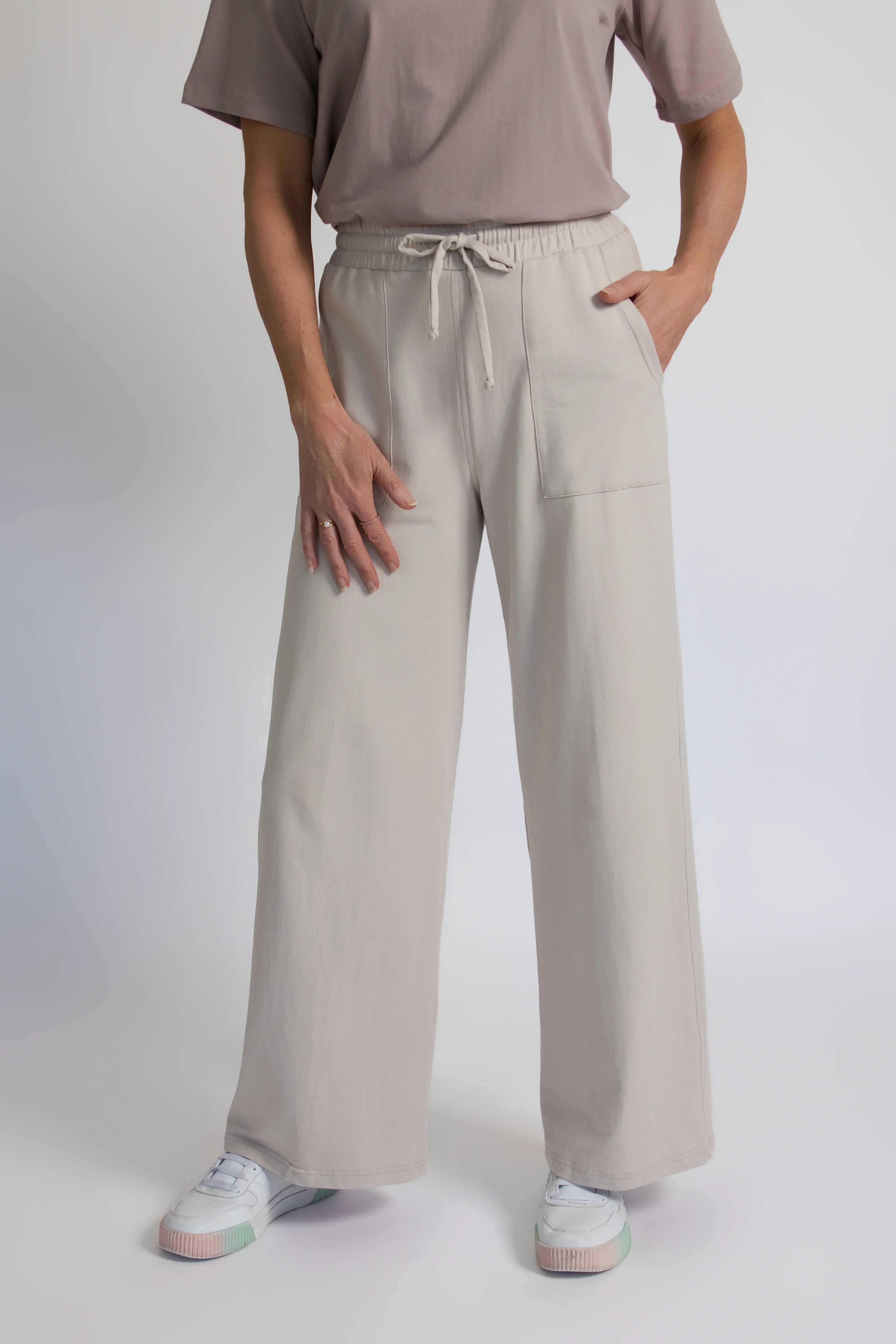 Organic Wide-Leg Pants - Natural