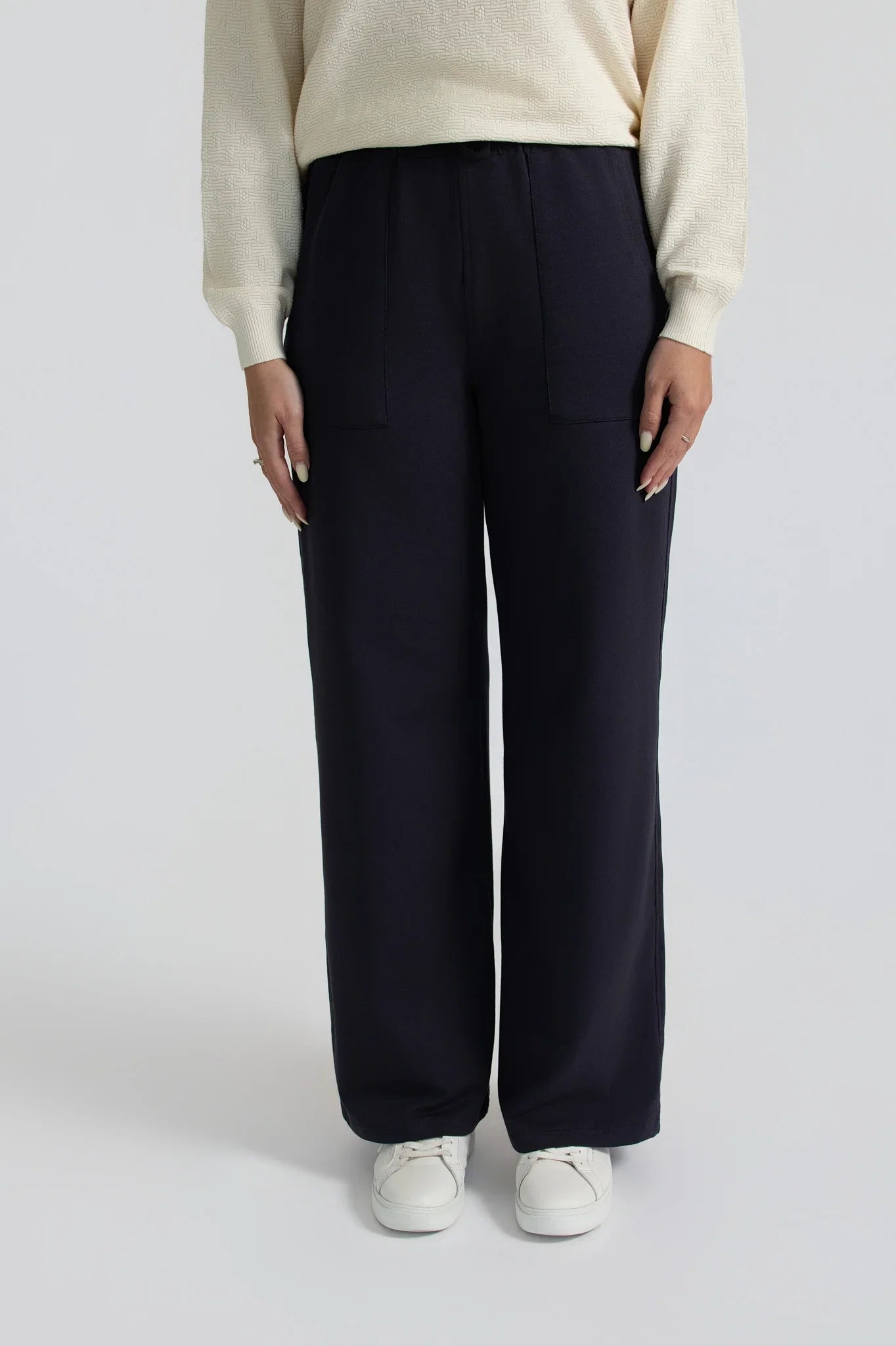 Organic Wide-Leg Pants - Slate