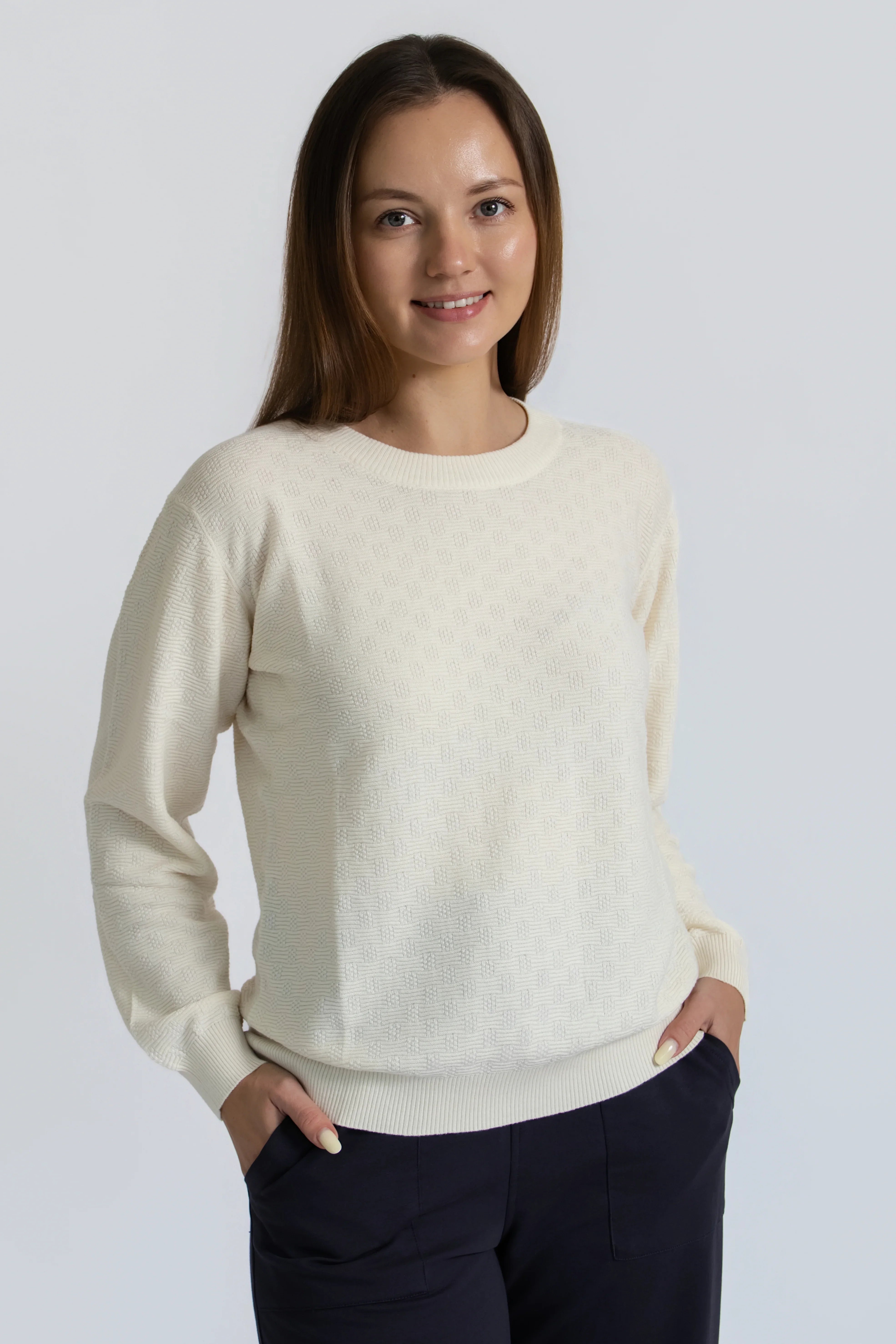 Black Textured Cotton Knit