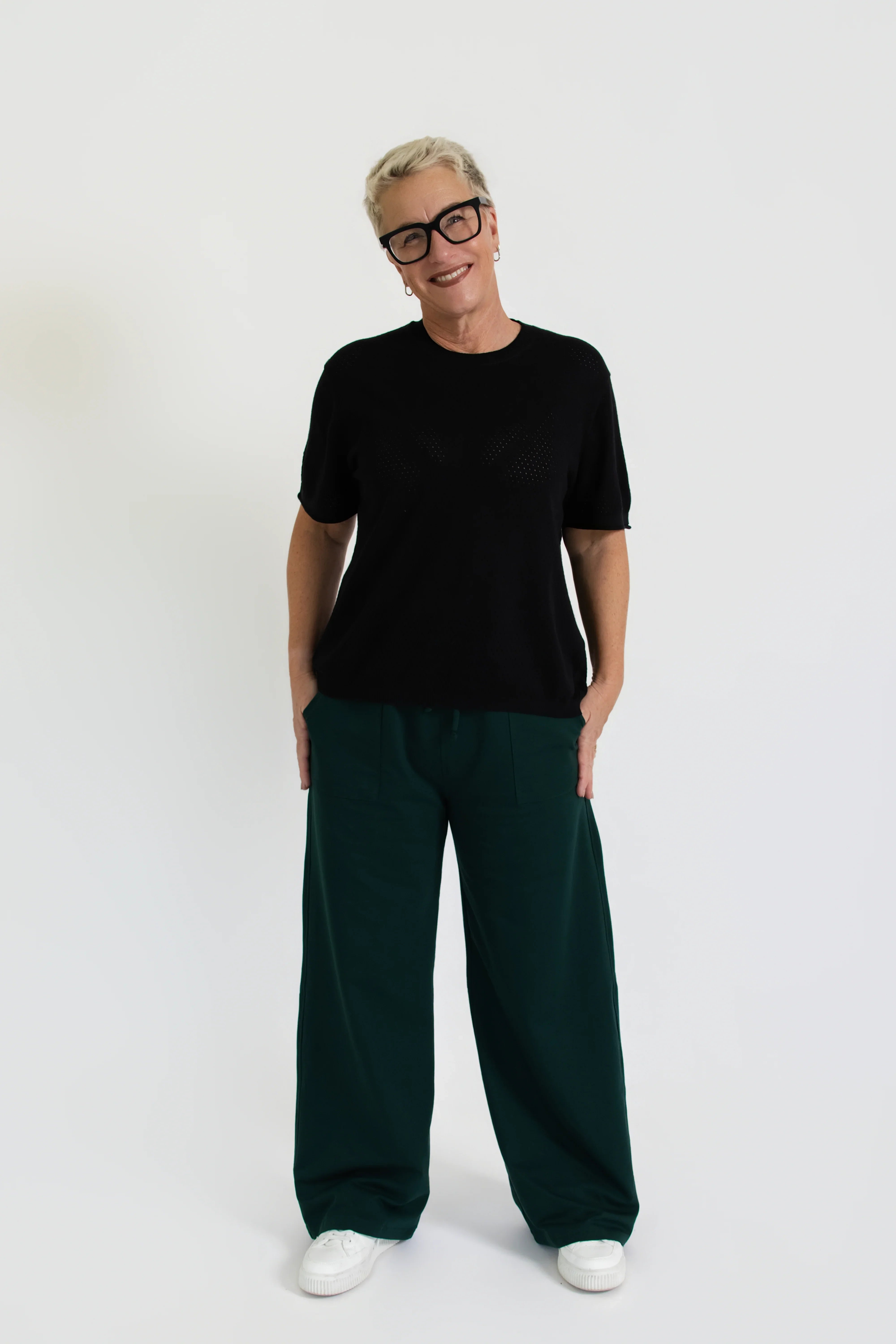 Organic Wide-Leg Pants - Highland Green