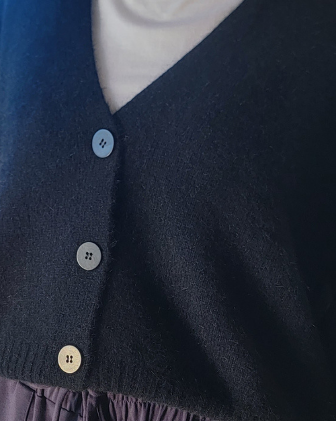 V-Neck Cardigan - Black