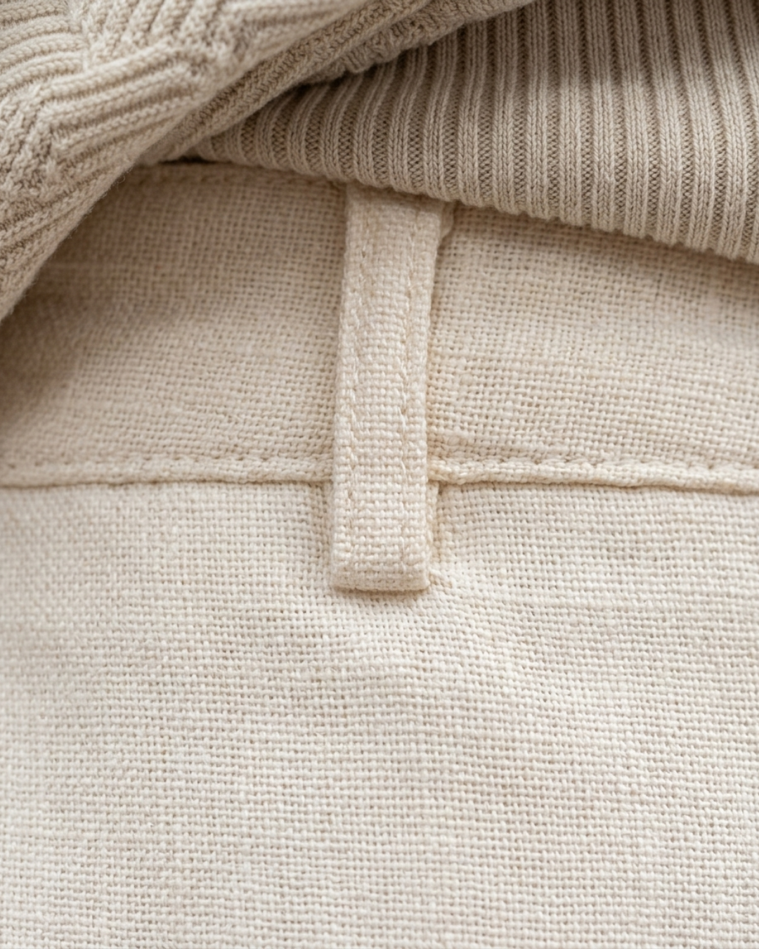High Waisted Wide-Leg Linen Pants - Natural