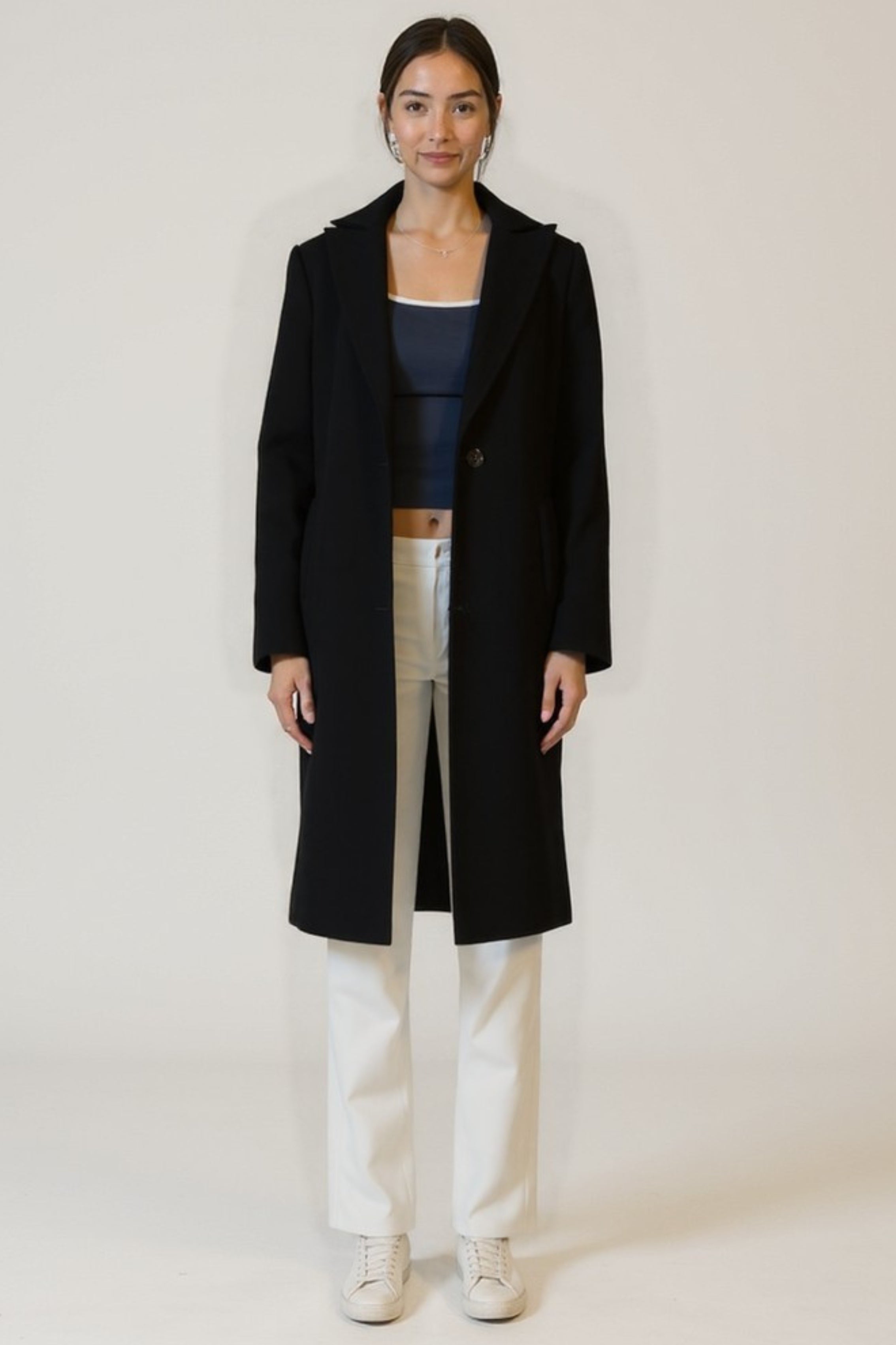 Single-Button Wool Coat