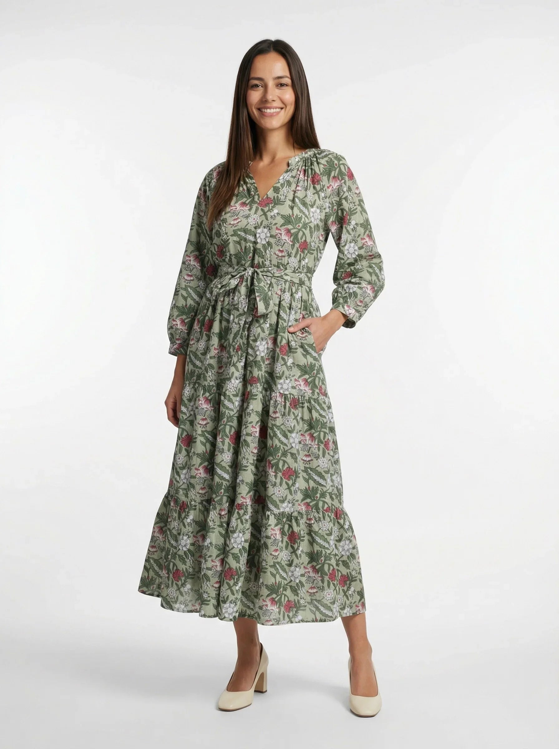 slim fit dress slacks Camille (Woman in Green Dress)