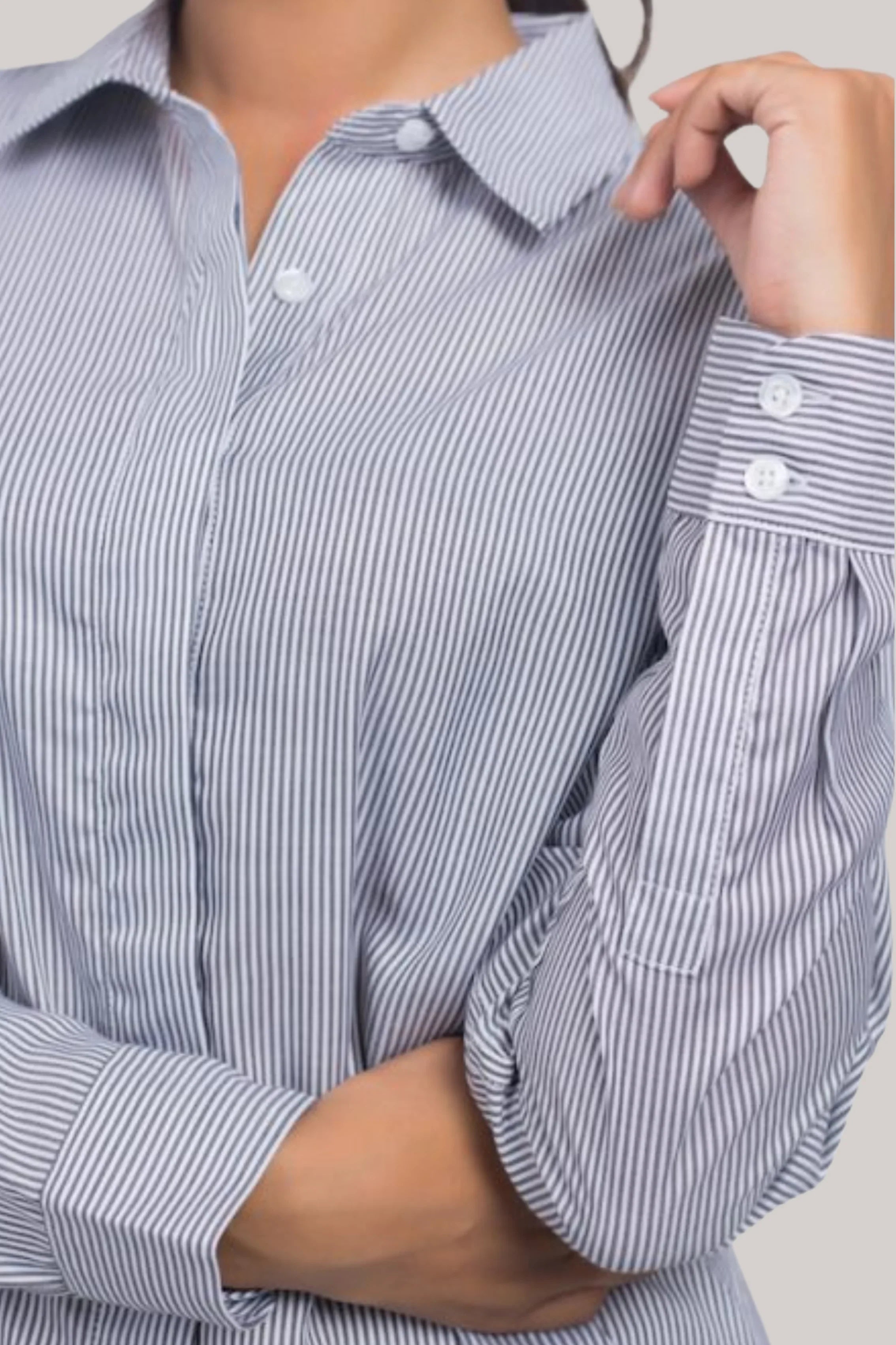 Grey Pinstripe Shirt