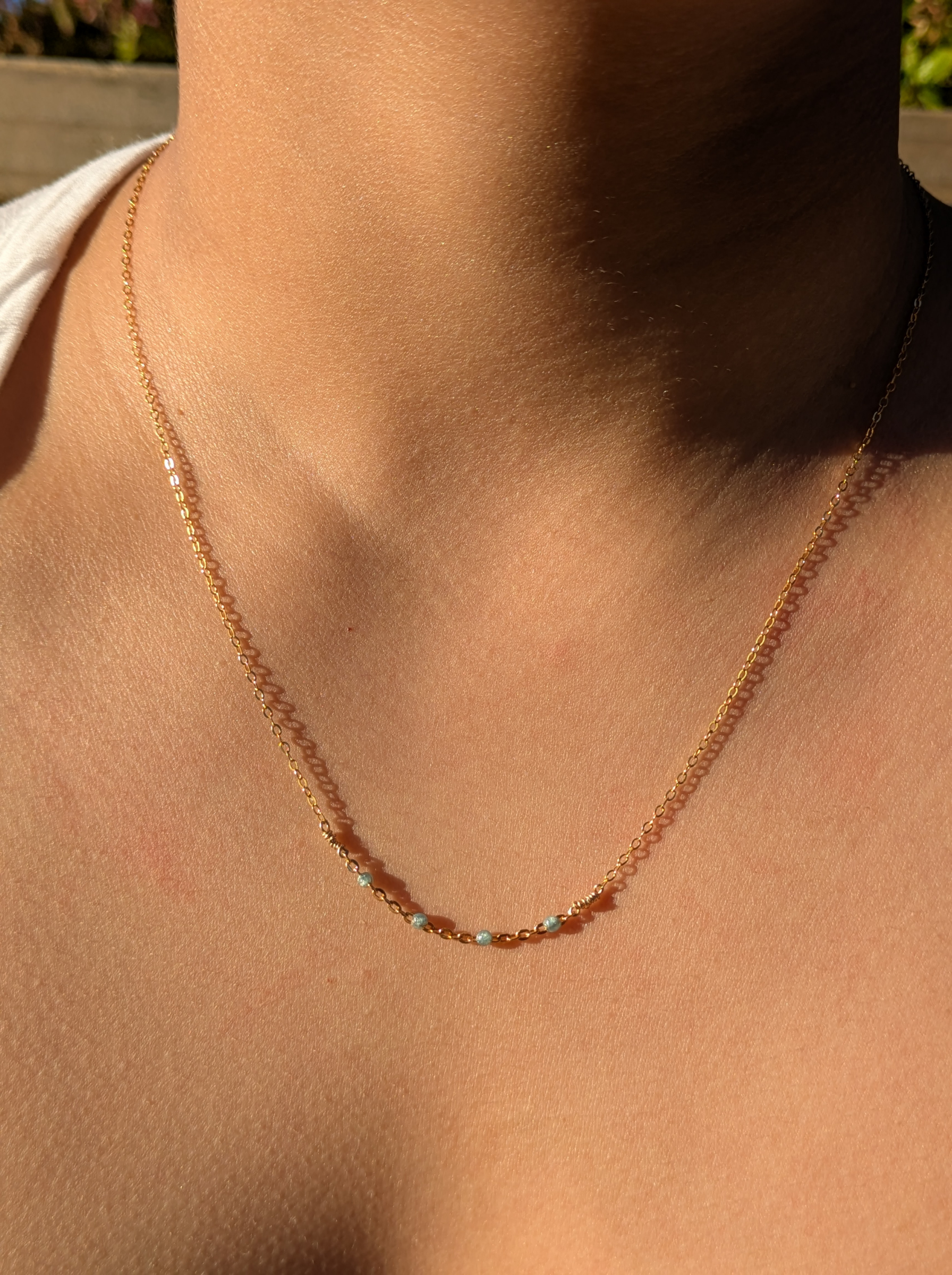 Cloud Blue Enamel Satellite Necklace