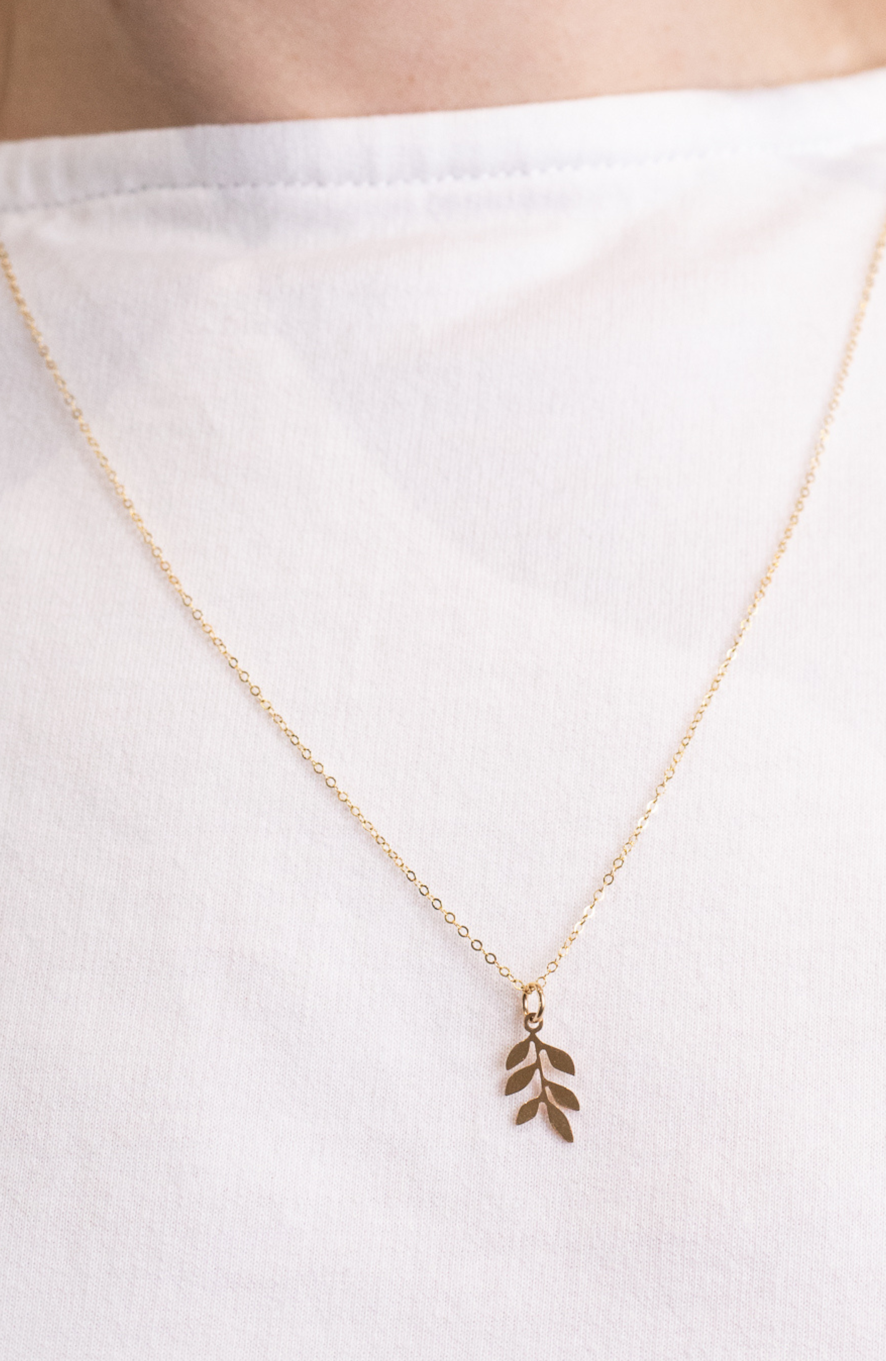 Olive Branch Charm Necklace