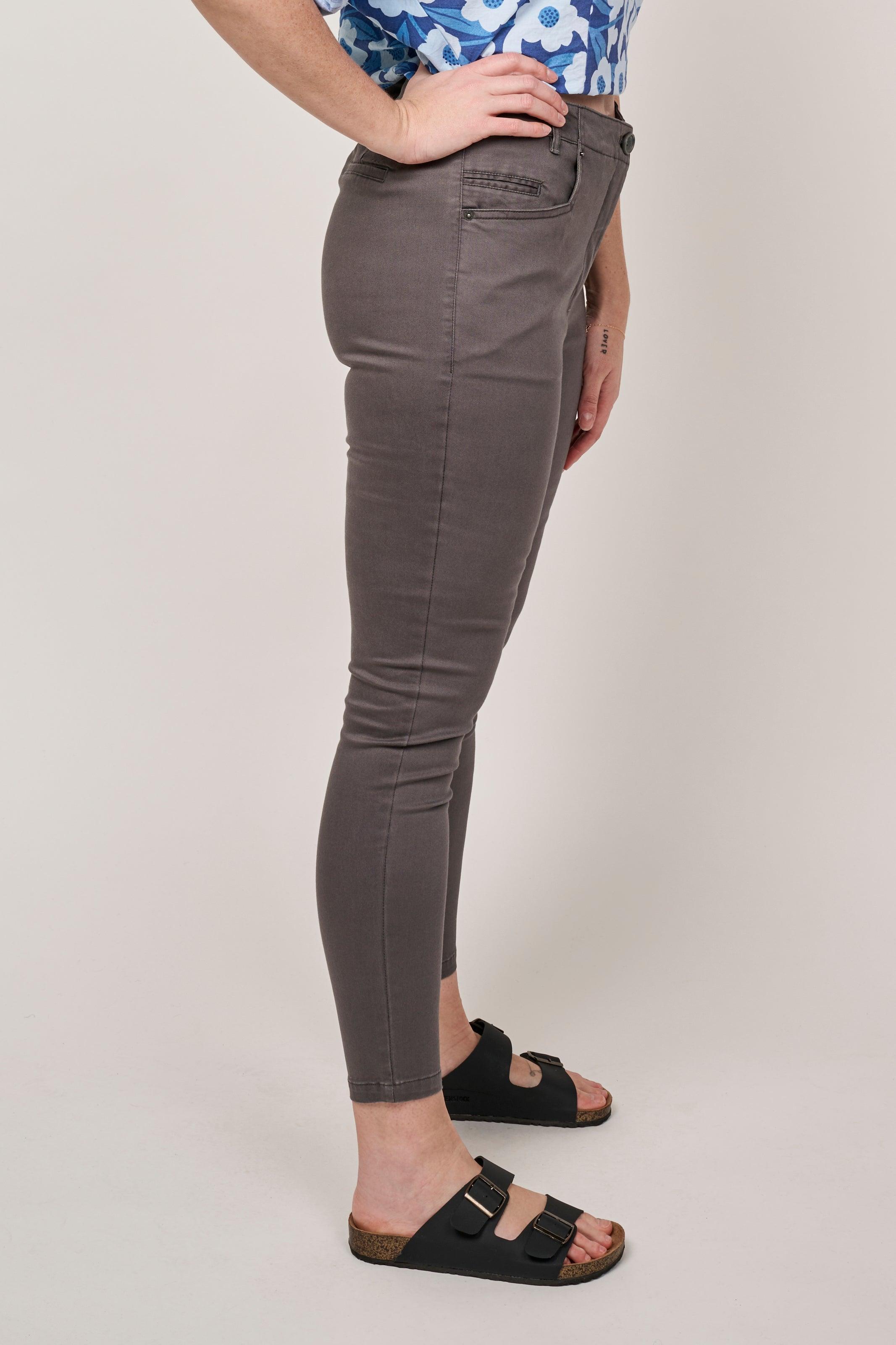 Black Skinny Fit Cotton Pants - Reca