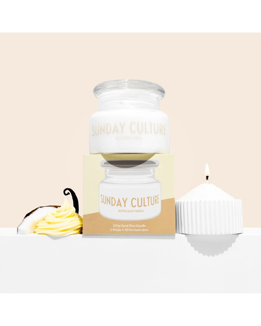 Sunday Culture Buttercream Vanilla Sand Wax Candle