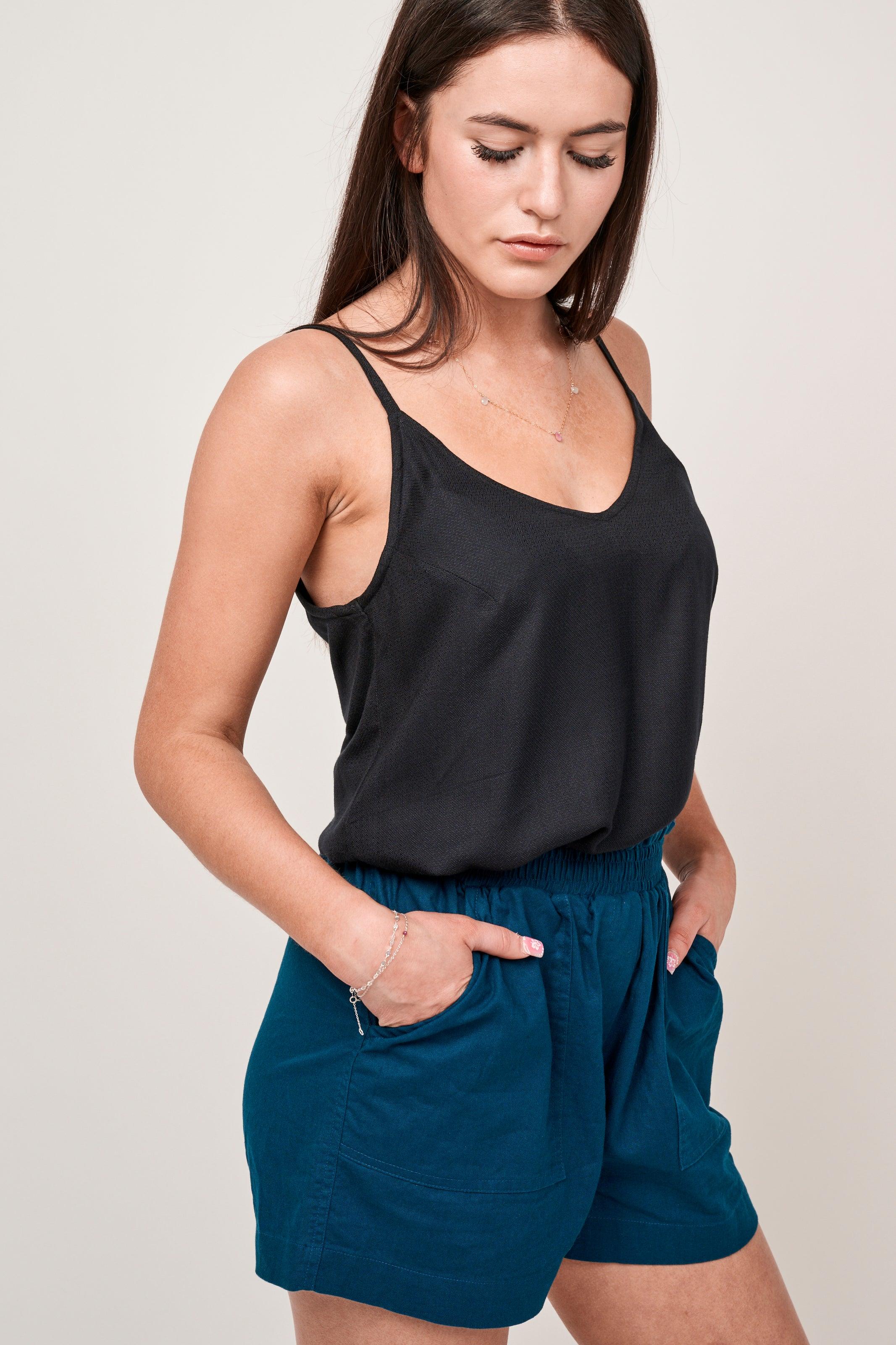 Elastic Waist Shorts - Gibraltar Sea - Reca