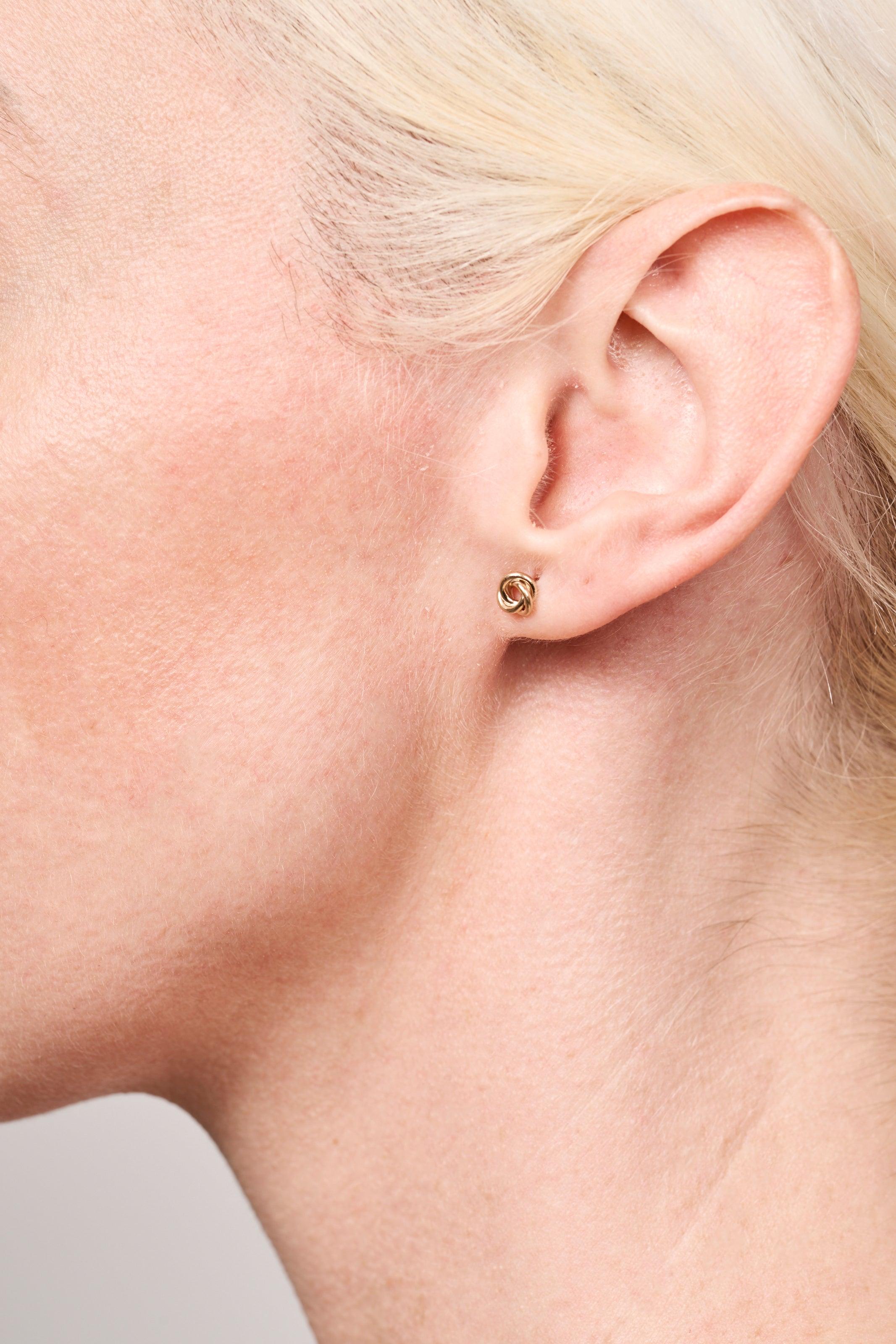 Gold Knot Stud Earrings - Reca