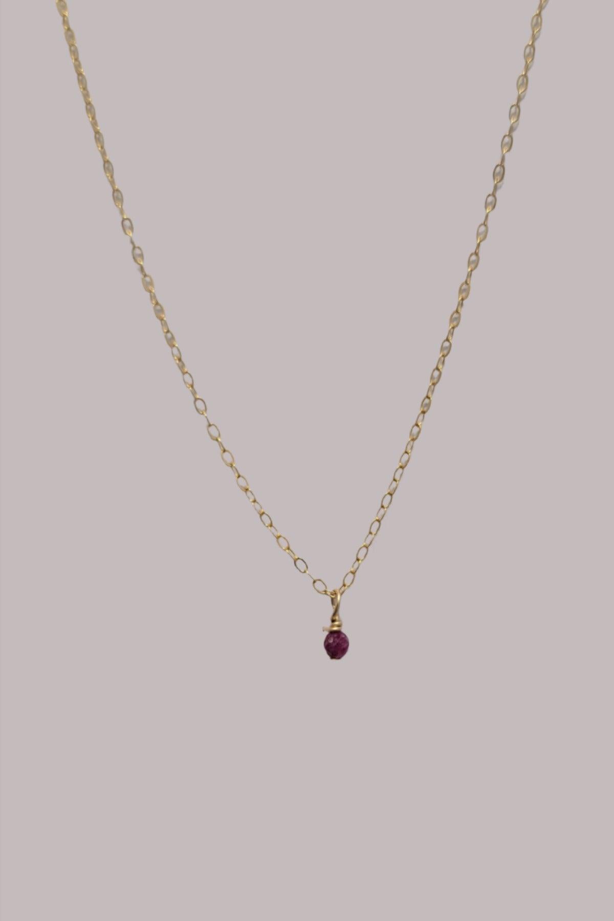 Mini Pink Sapphire Necklace - Reca