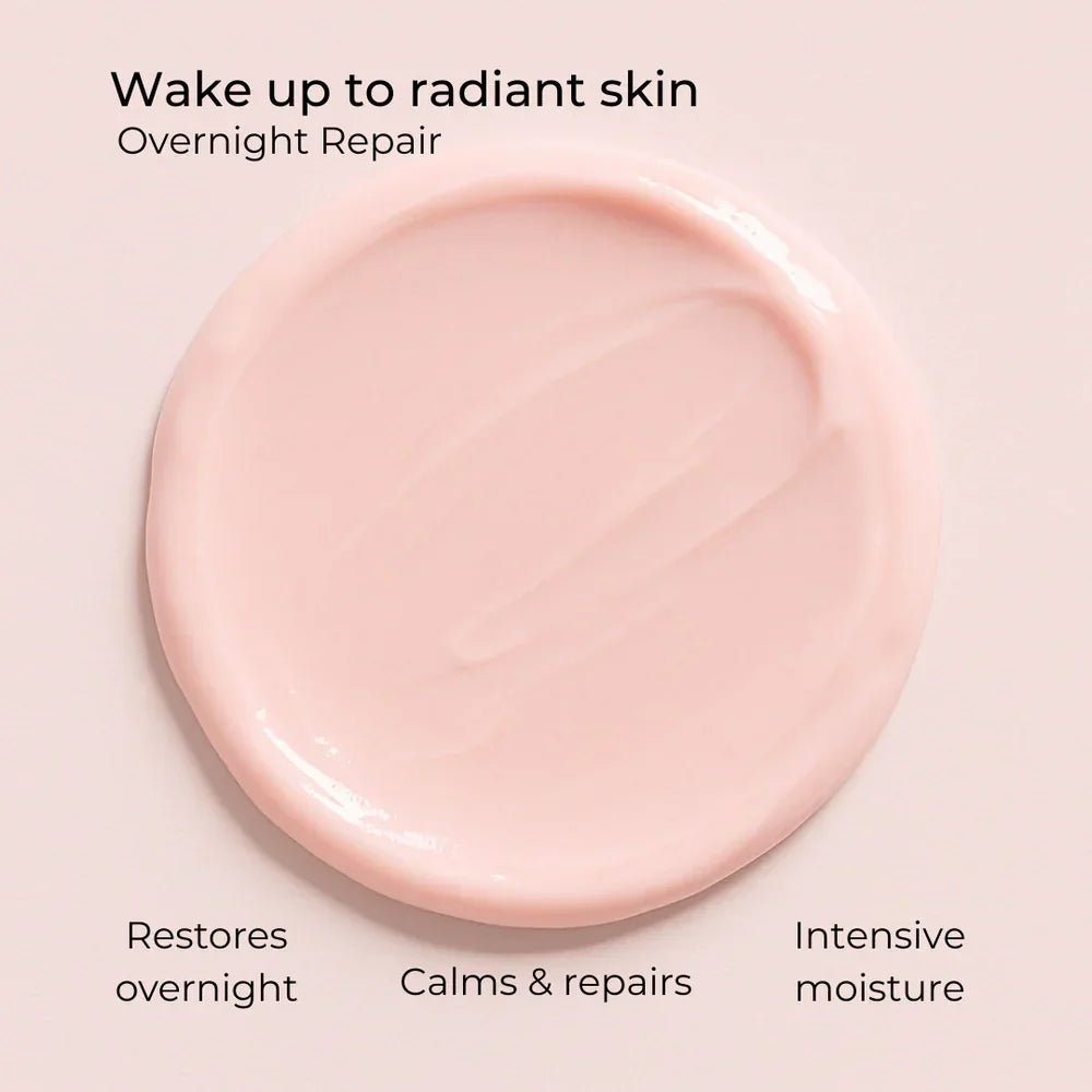 Nude Kiwi Overnight Repair cream texture swatch – restores overnight, calms and repairs, intensive moisture