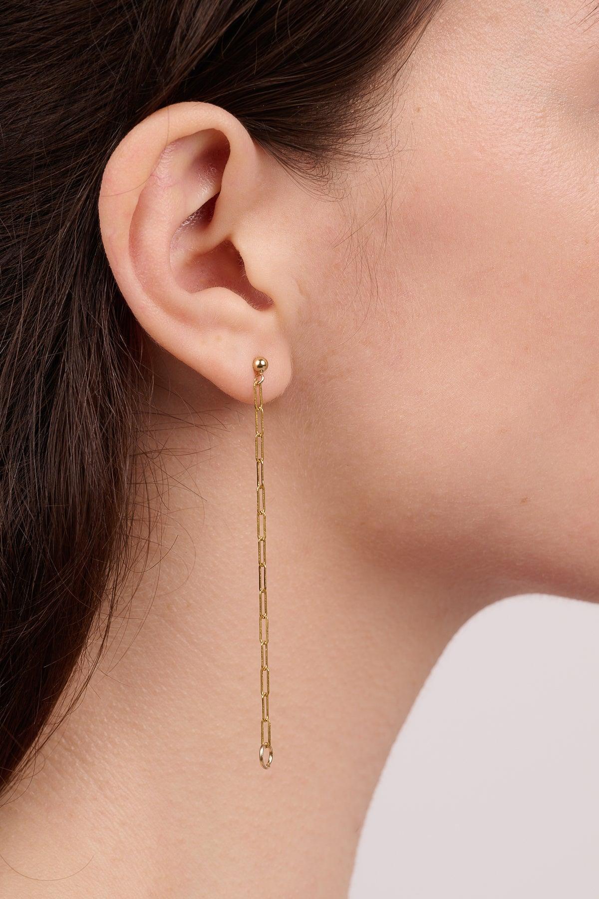 Paper clip chain stud rarrings - Reca