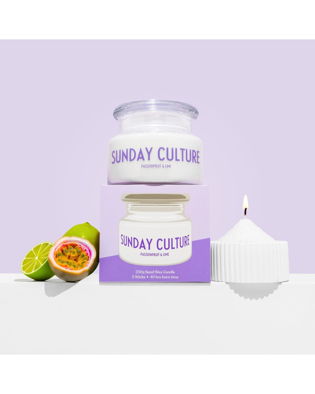Sunday Culture Passionfruit and Lime Sand Wax Candle