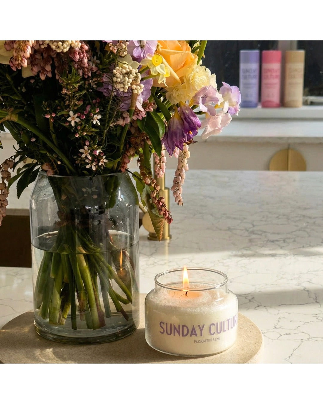 Sunday Culture Passionfruit and Lime Sand Wax Candle