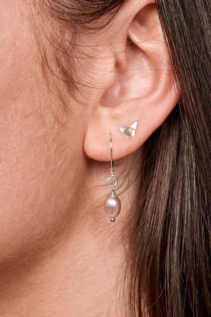 Pearl Drop Earrings - Silver - Reca