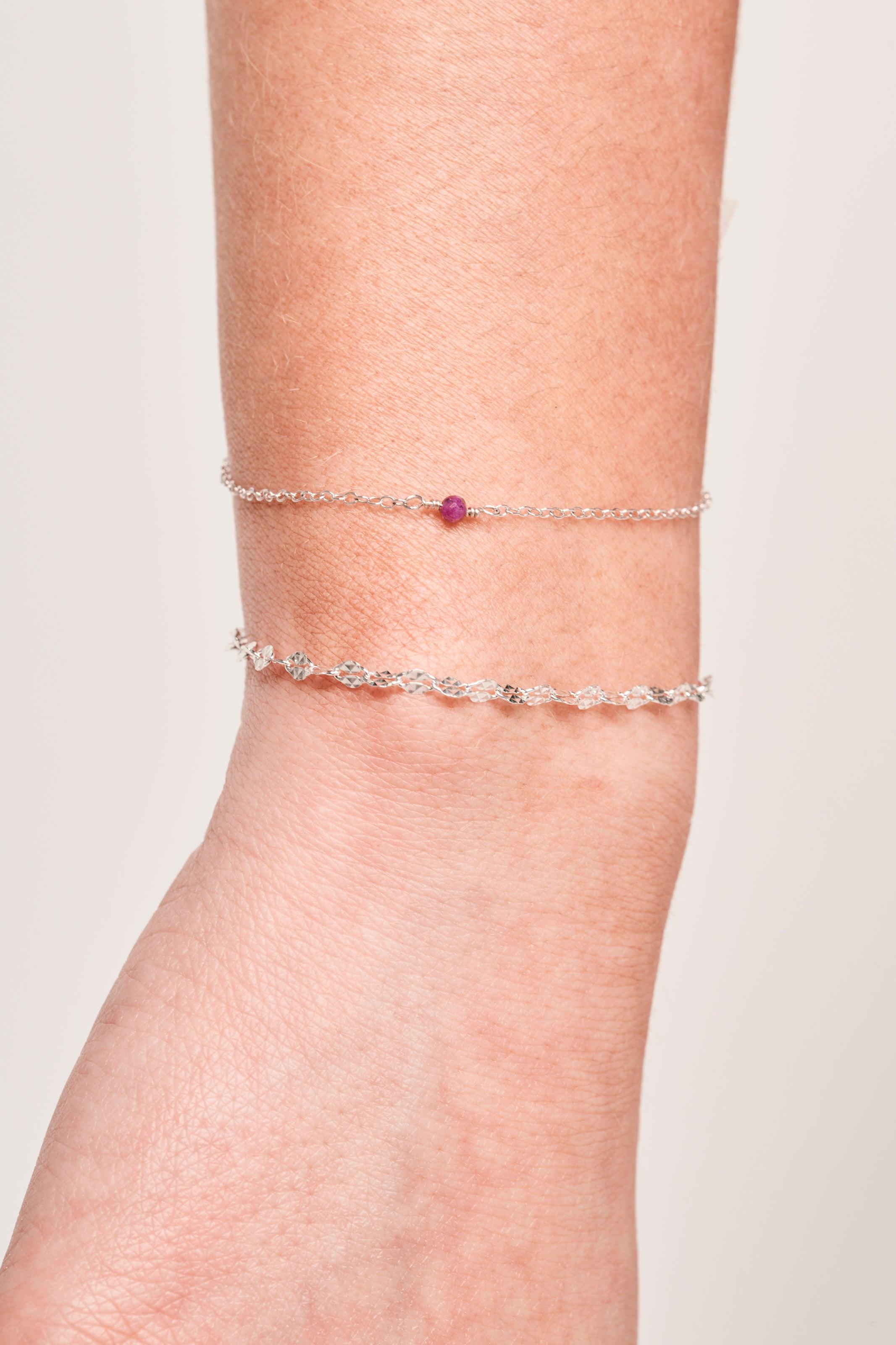 Pink Sapphire Necklace - Silver - Reca