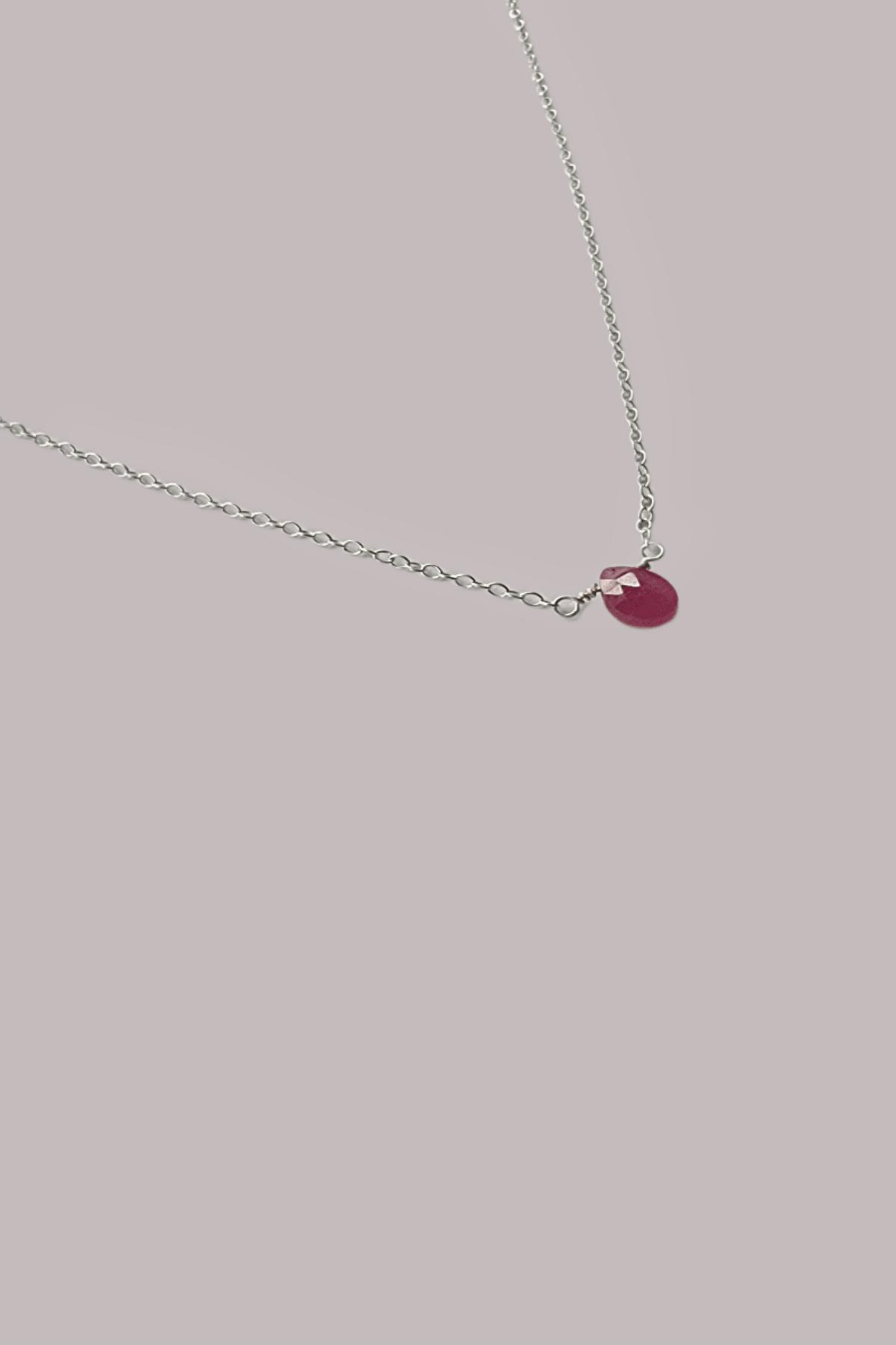 Pink Sapphire Necklace - Silver - Reca