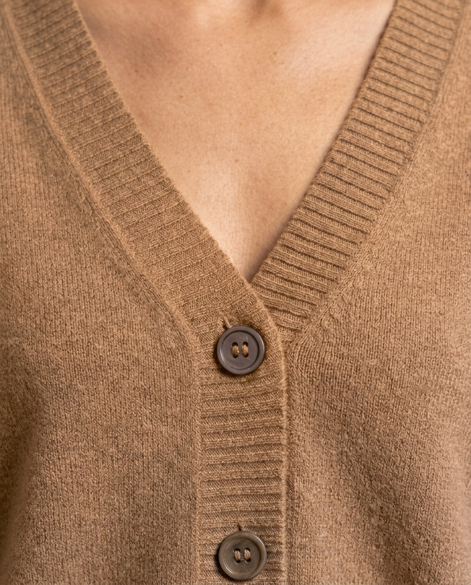 Cashmere-Merino Cardigan - Cinnamon