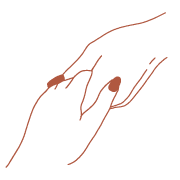 Abstract orange line art on teal background, minimalist design element