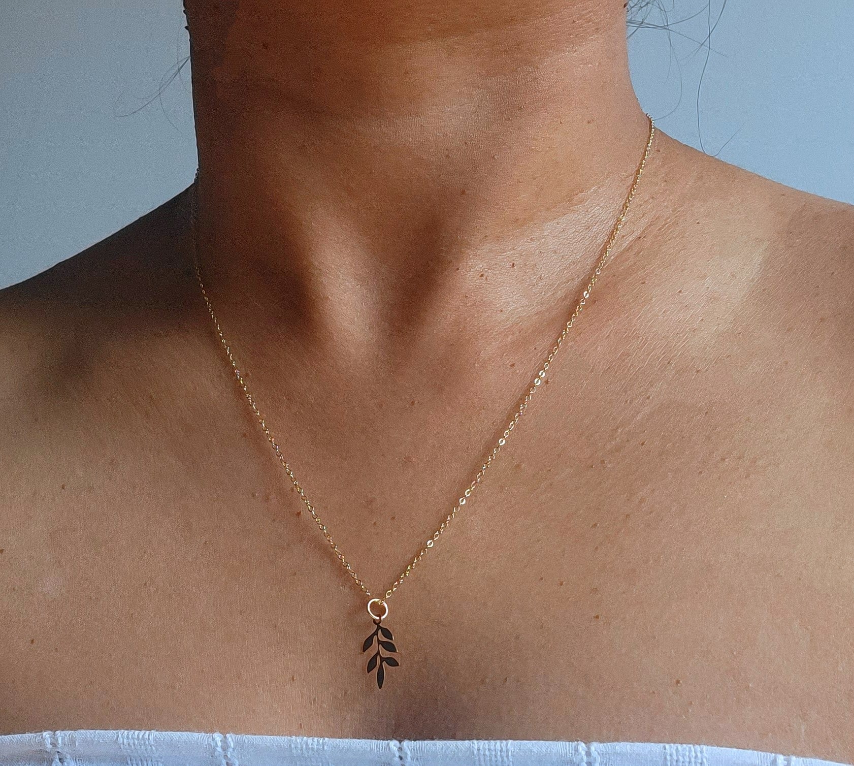 Olive Branch Charm Necklace