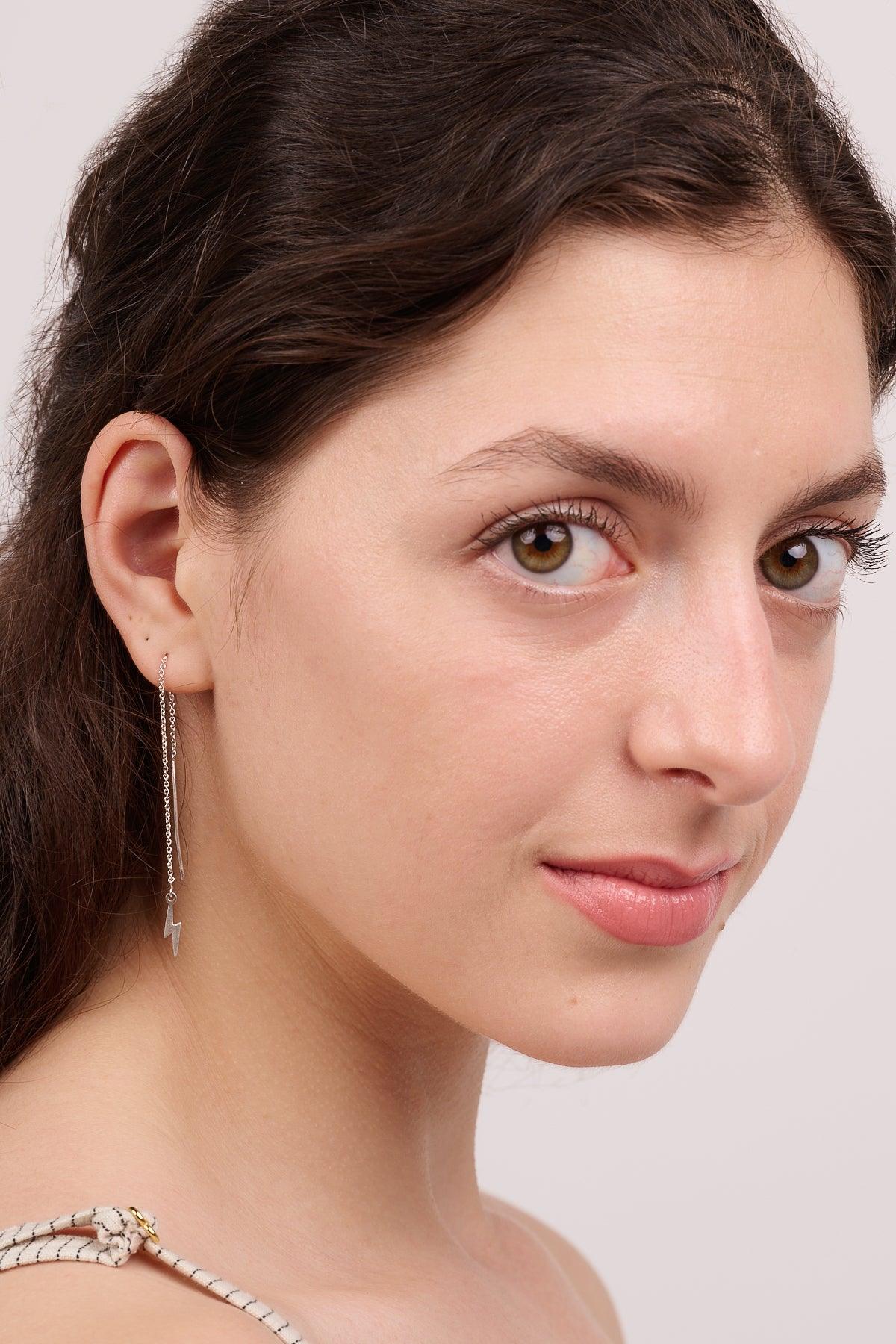 Sterling lightning bolt Threaders - Reca