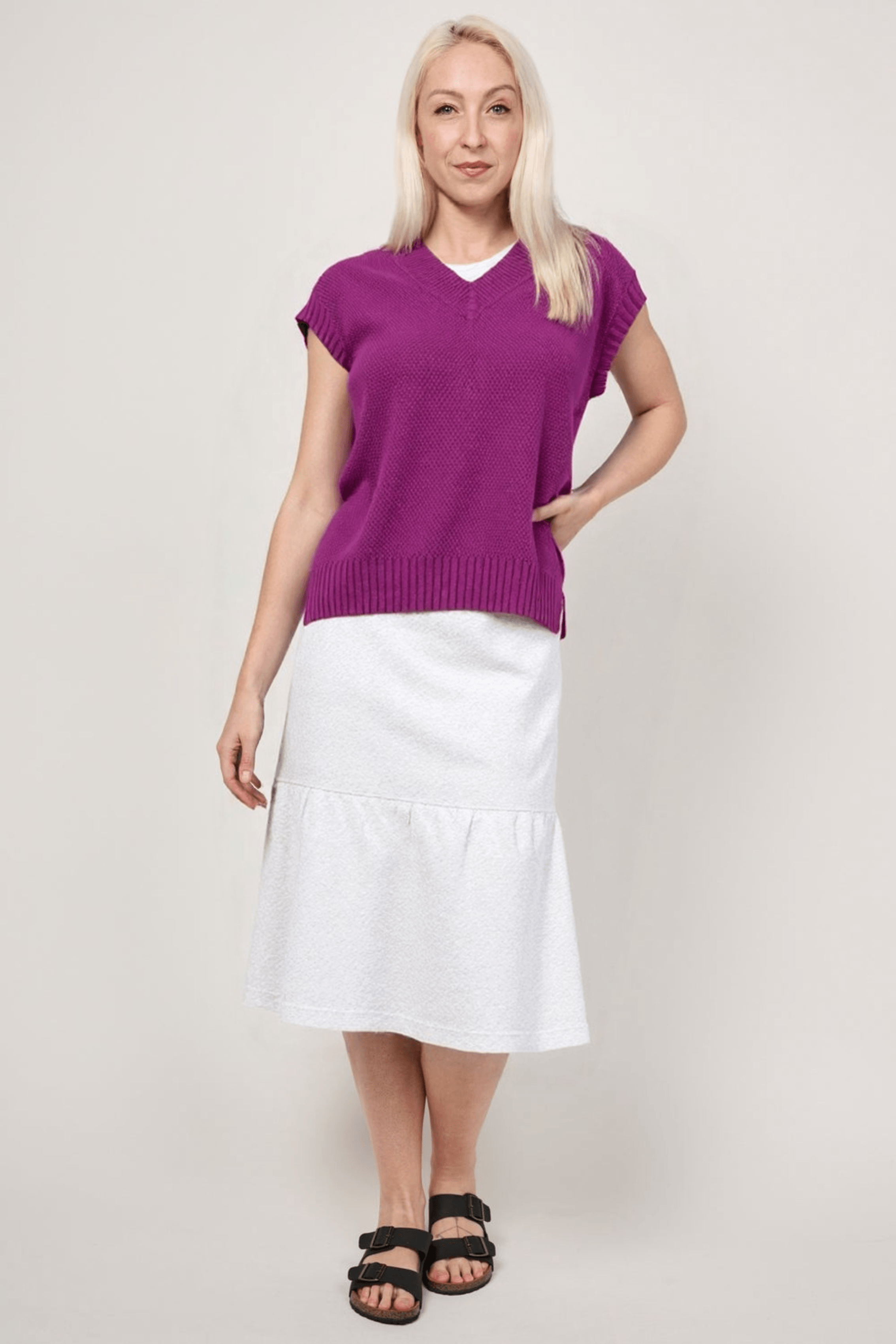 Textured Vest - Cerise - Reca