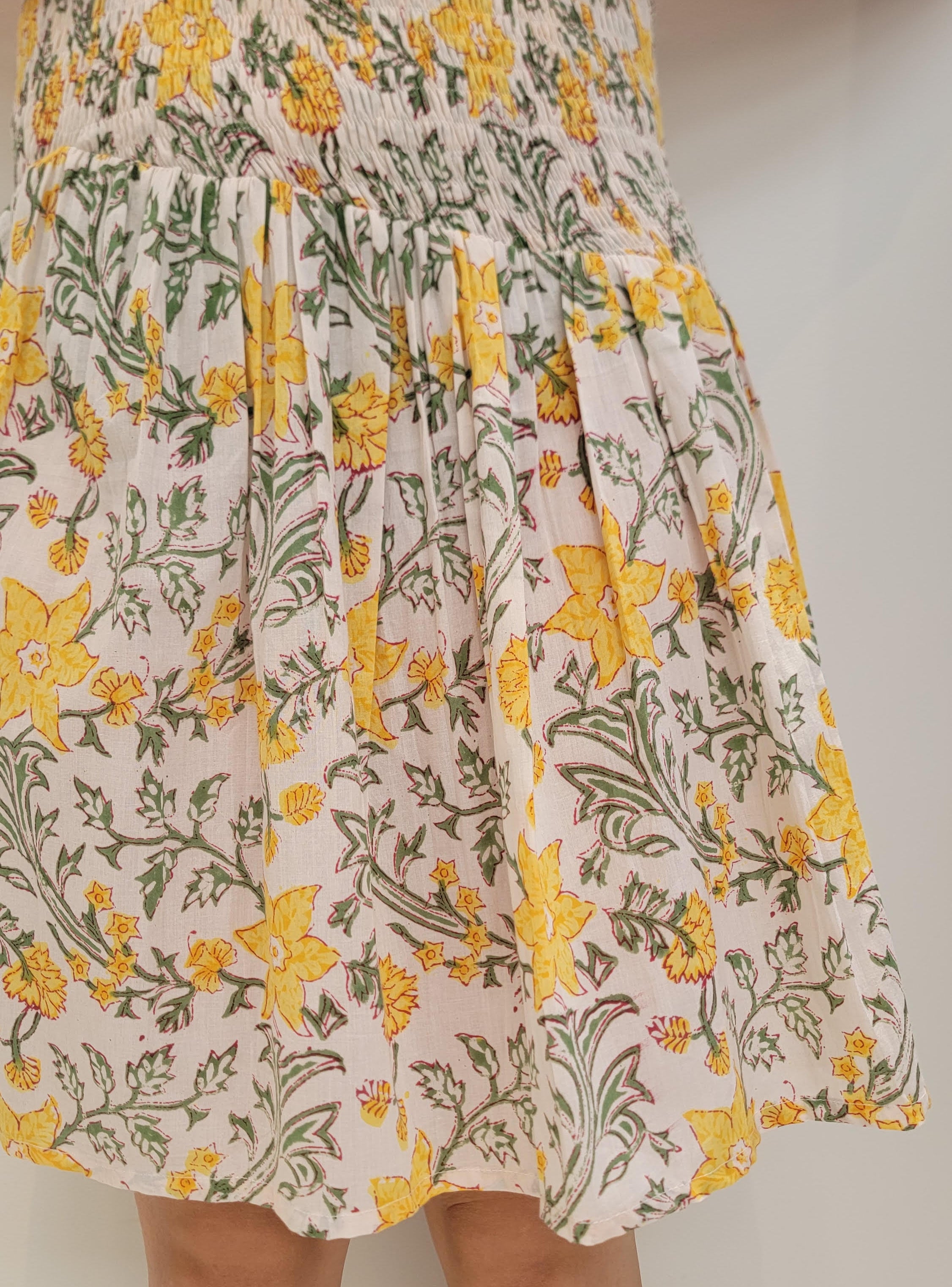 close up image of Honey Petal Mini Skirt - full length